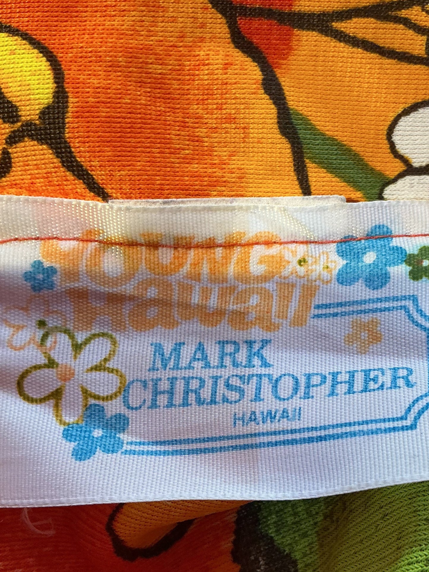 1970s Vintage Young Hawaii Mark Christopher Orange floral Maxi Dress