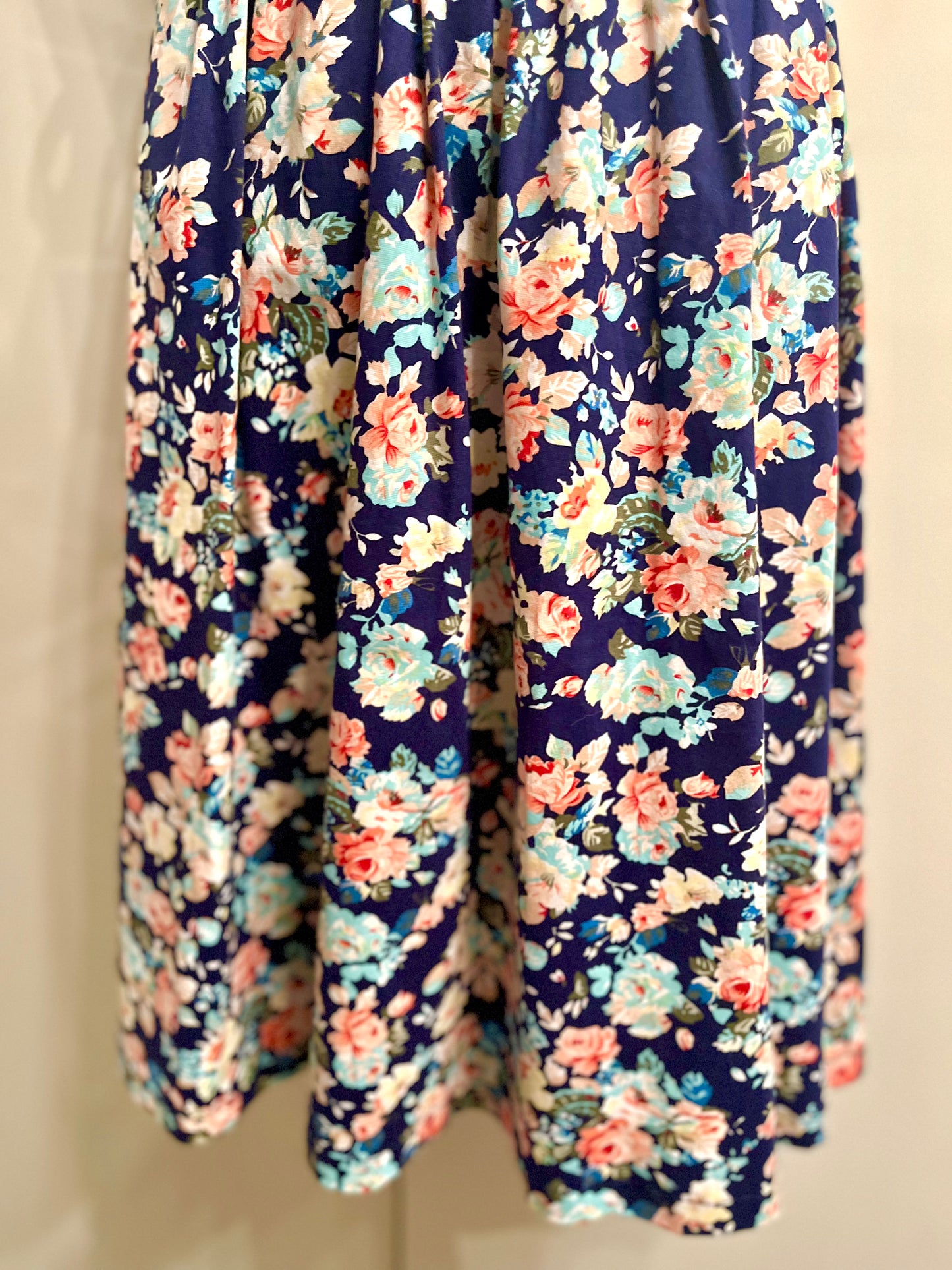 Pretty Floral Navy Lindy Bop Belted Swing Dress