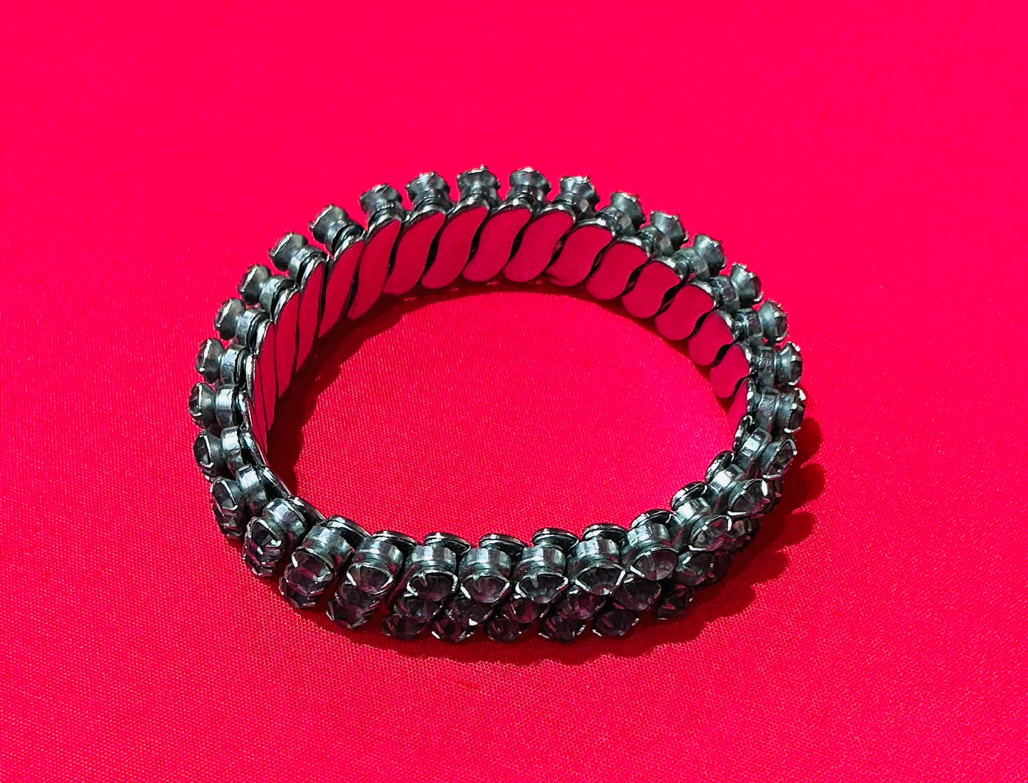 1960s Vintage Silver Diamanté Bracelet