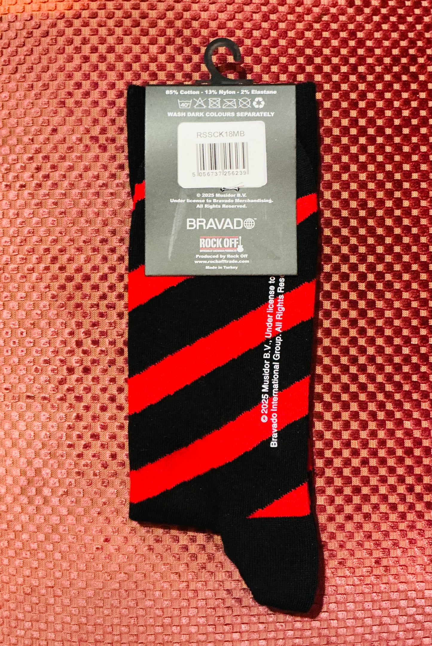 The Rolling Stones Red and Black Striped Socks