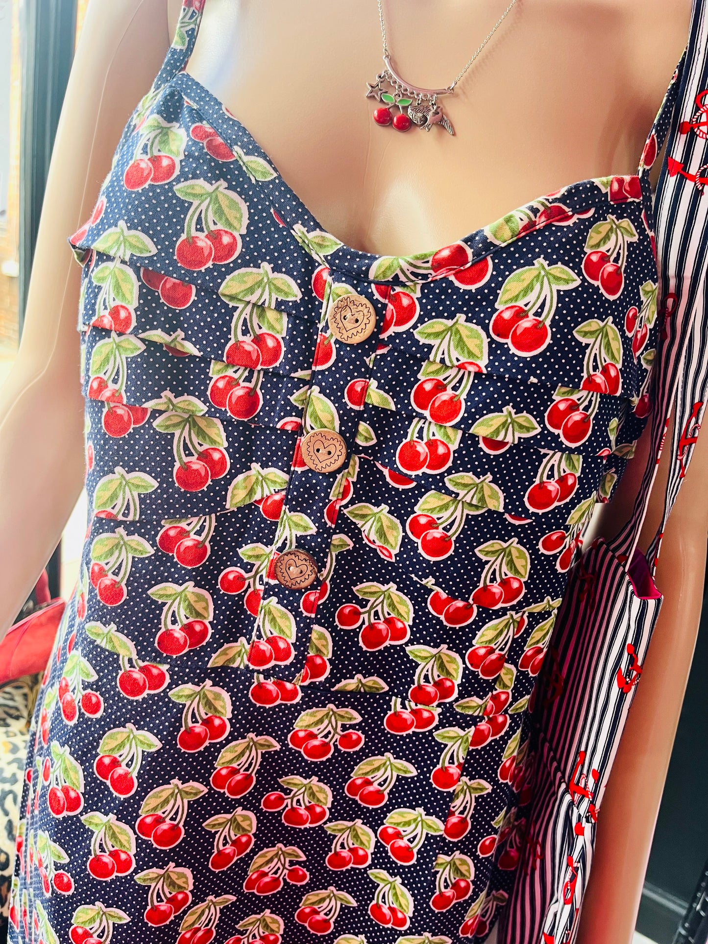 1950s Rockabilly Cherry Print Joe Browns Pencil Dress