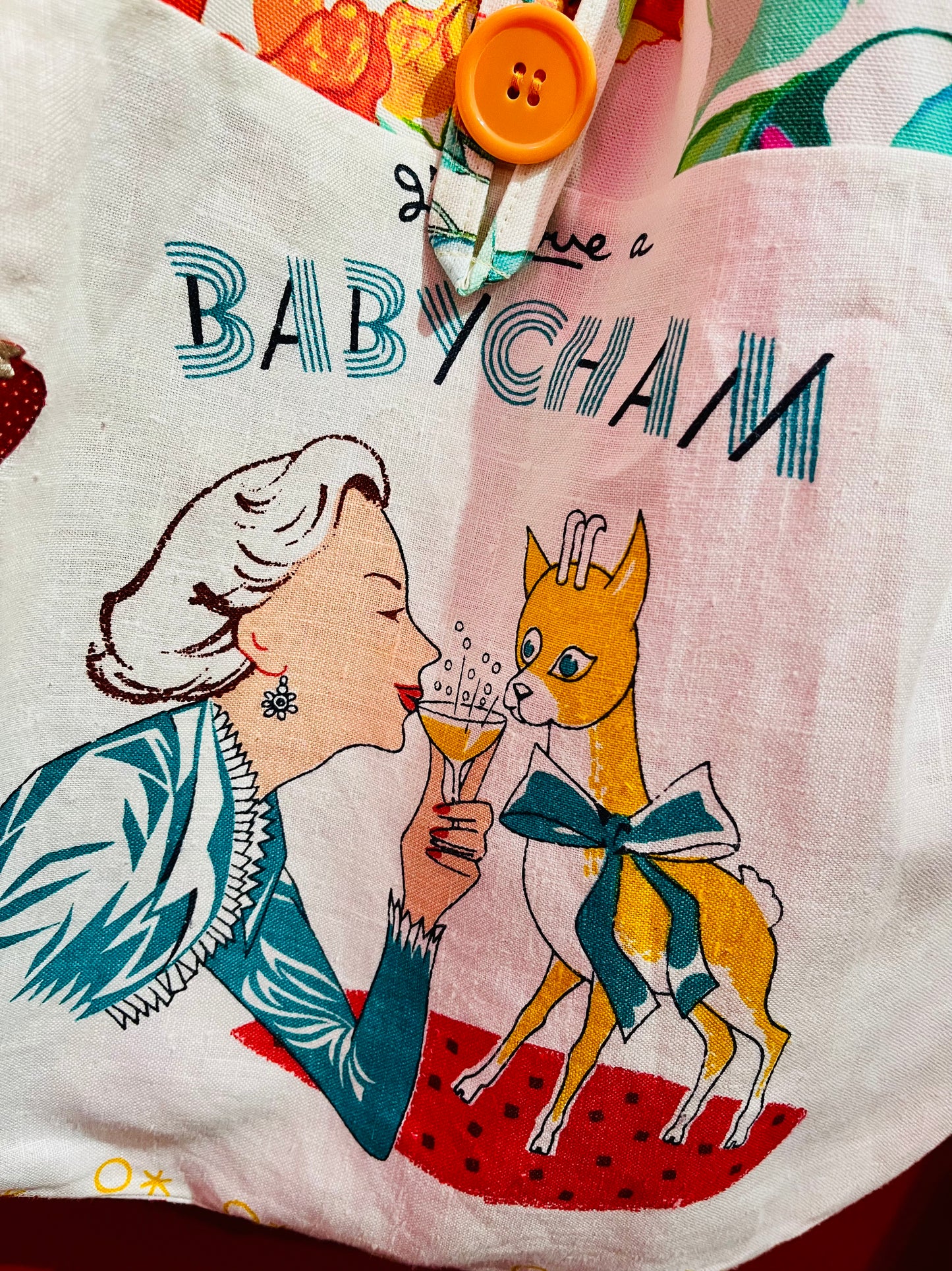 Handmade “I’d Love a Babycham” Handbag