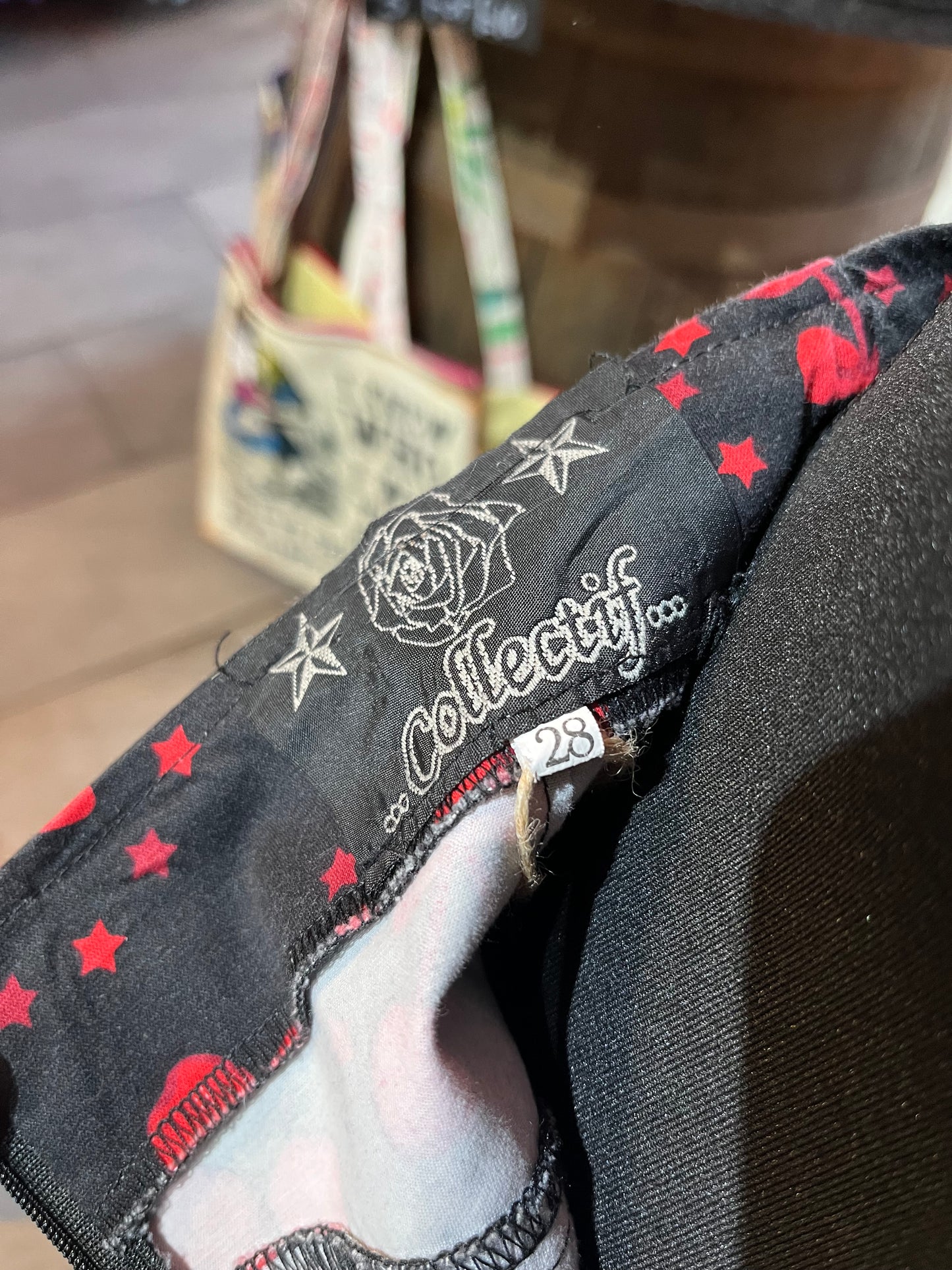 Collectif London Black Cherry Print Pencil Skirt