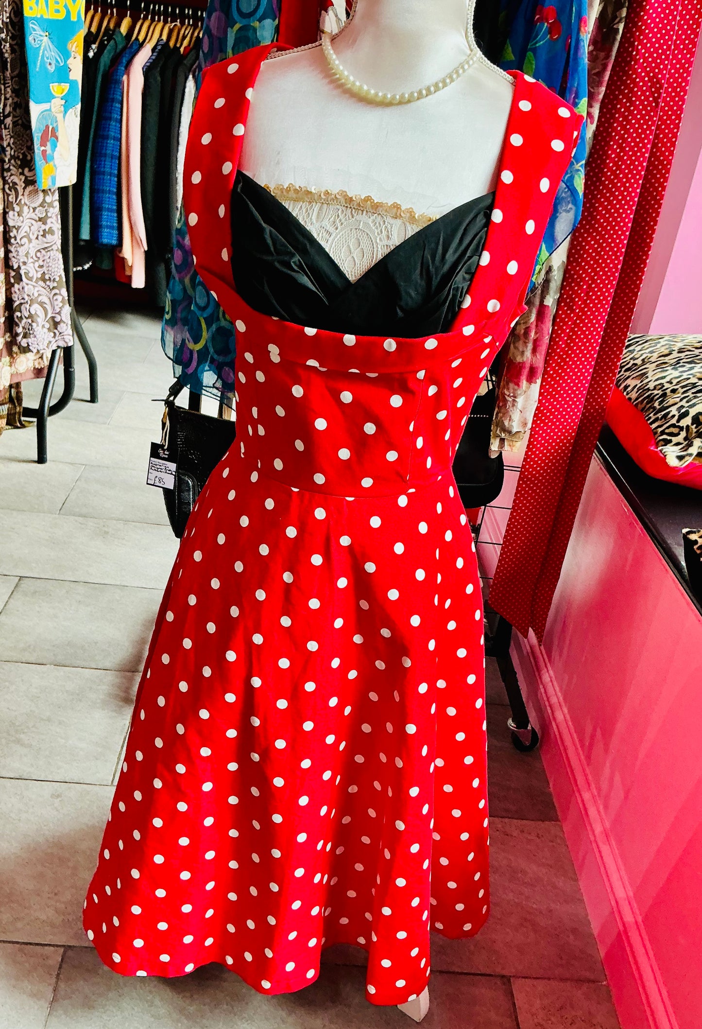 Red and White Lindy Bop Swing Dress