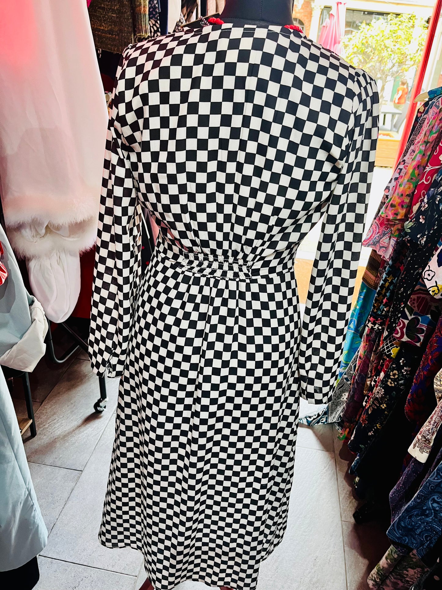 Black and White Checkerboard Joanie Dress
