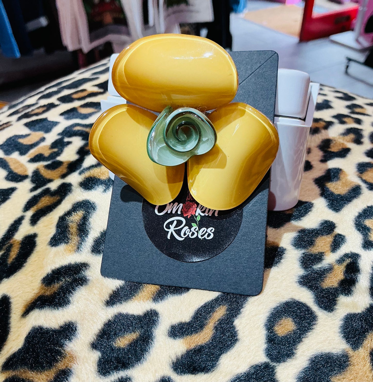 Yellow Acrylic Floral Brooch