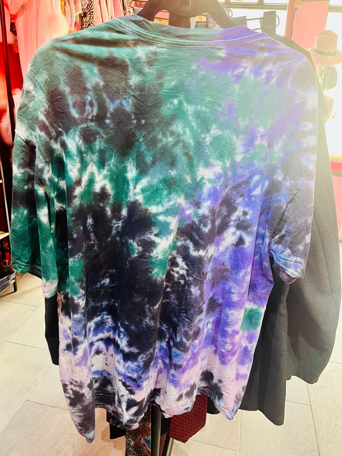 Sparkly Embellished Tie Dye Rolling Stones Band Top