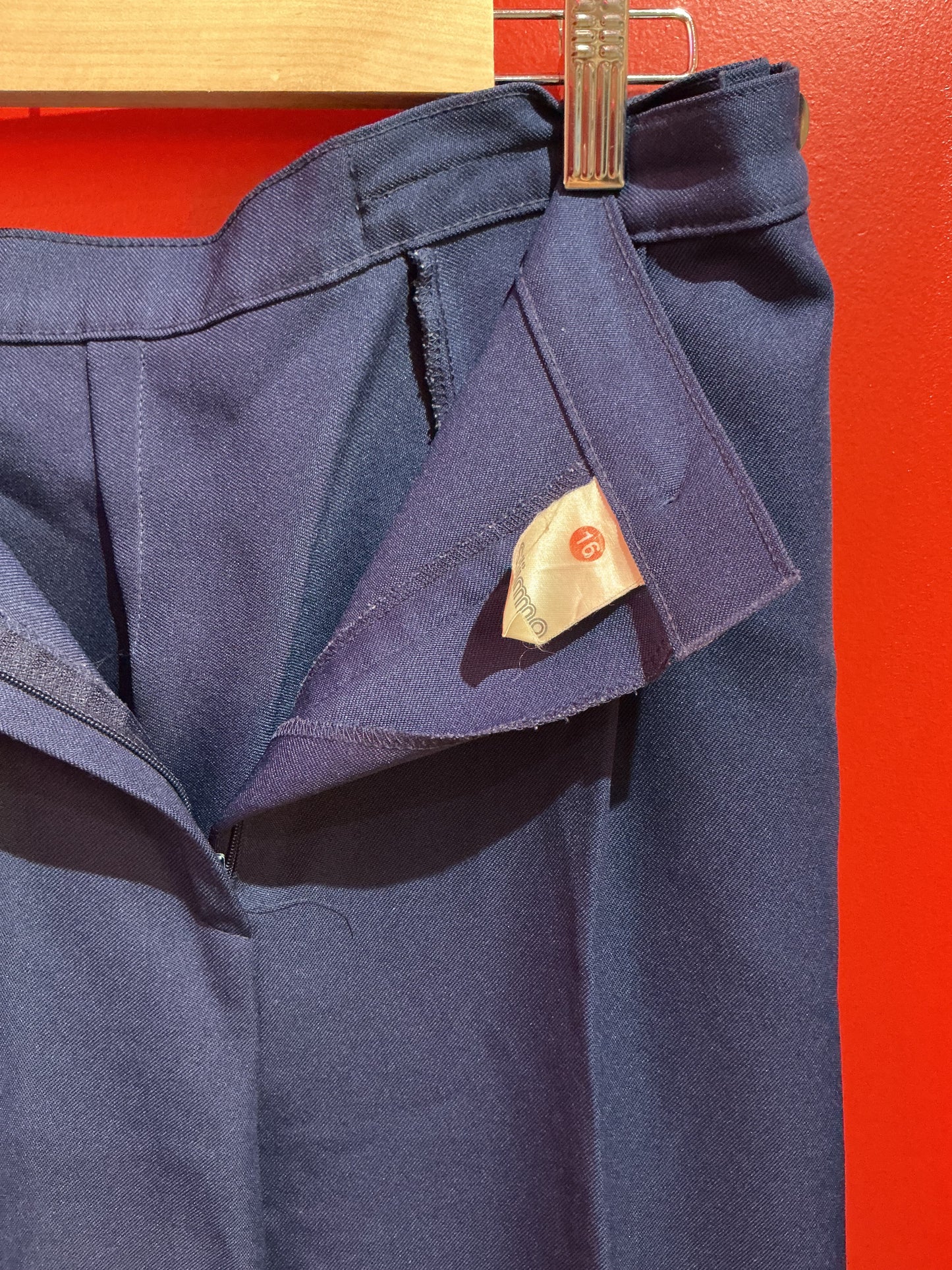 70s Vintage Slimma Cigarette Leg Navy Trousers