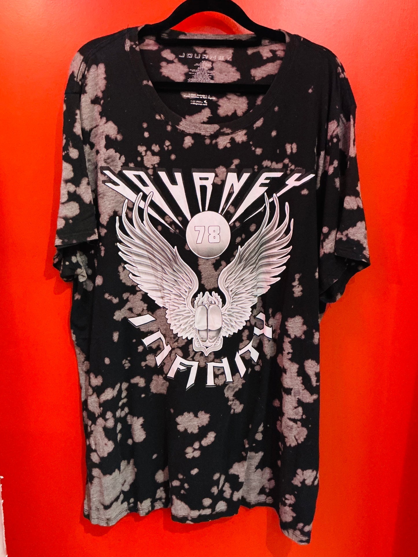Journey Acid Wash Style Band Top