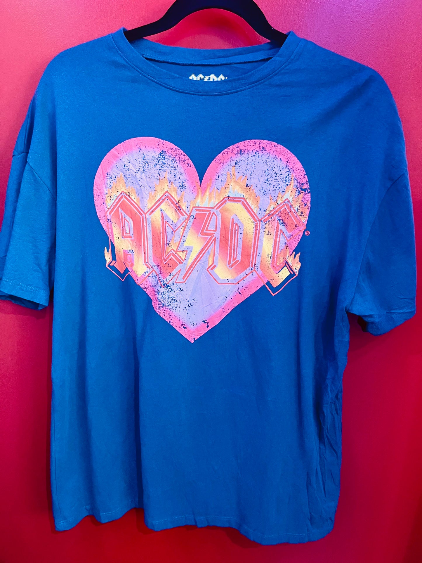 AC/DC Heart in Flames Band Top