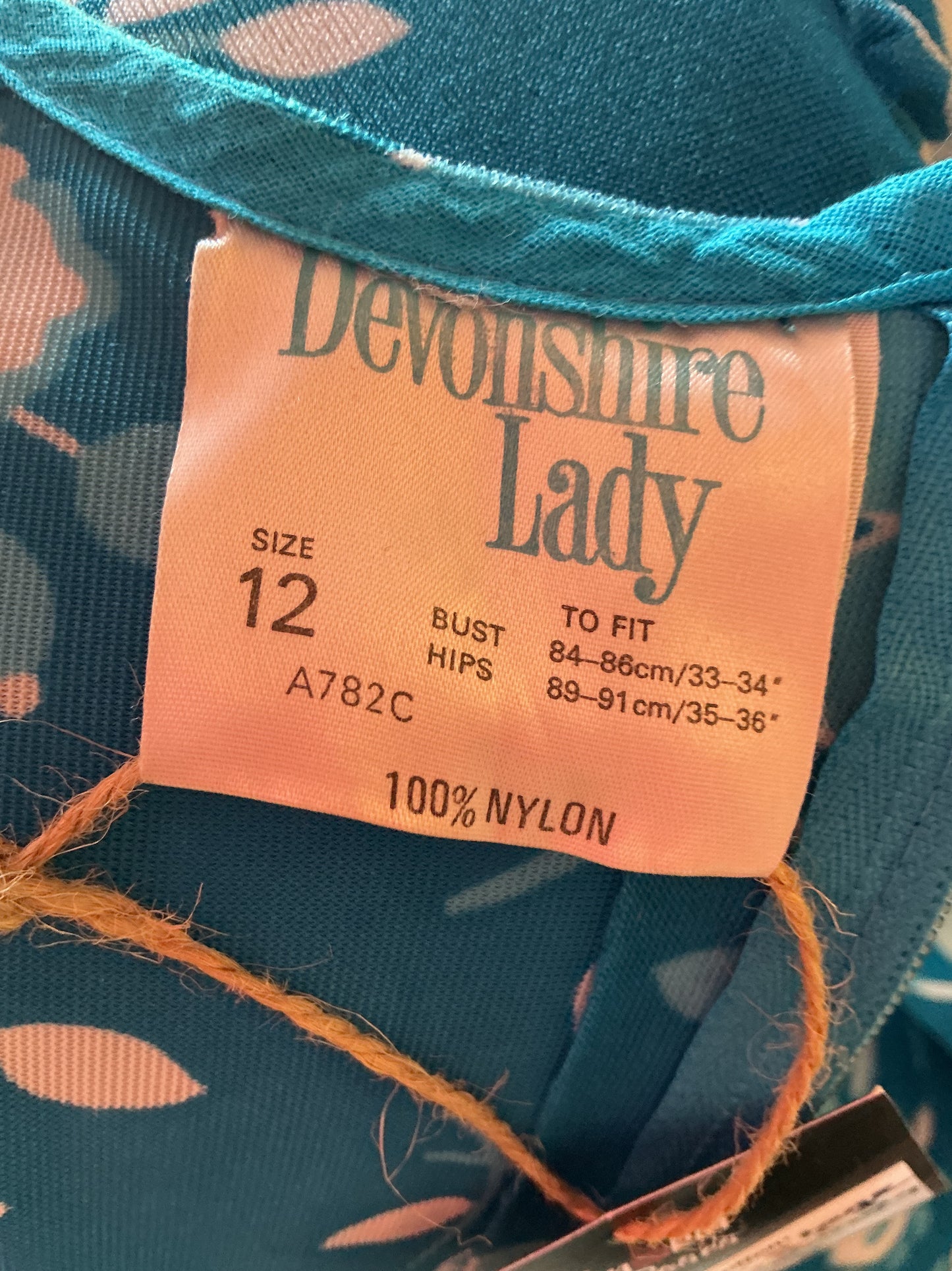 1970s Vintage Blue Floral Devonshire Lady Maxi Dress