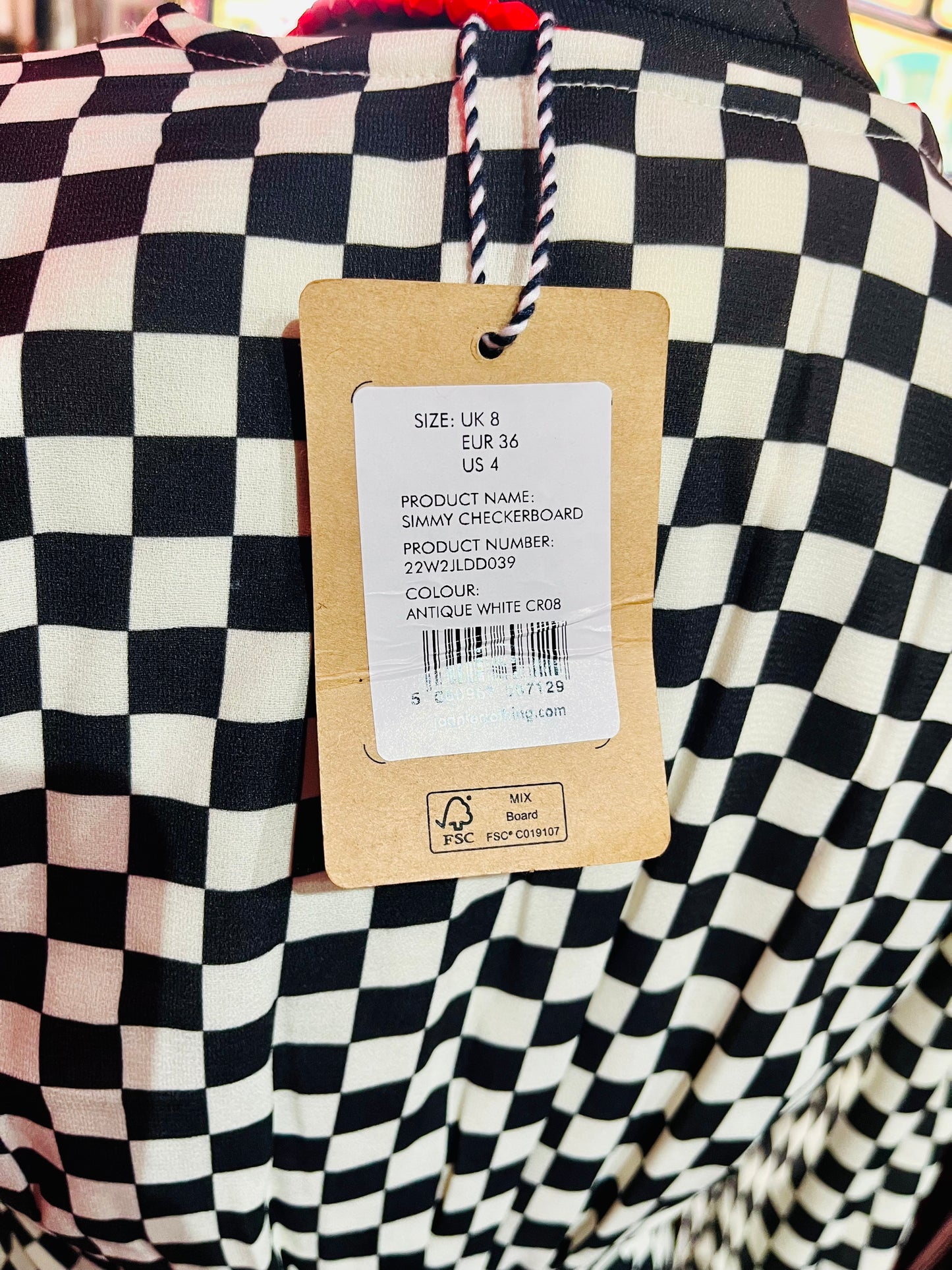 Black and White Checkerboard Joanie Dress