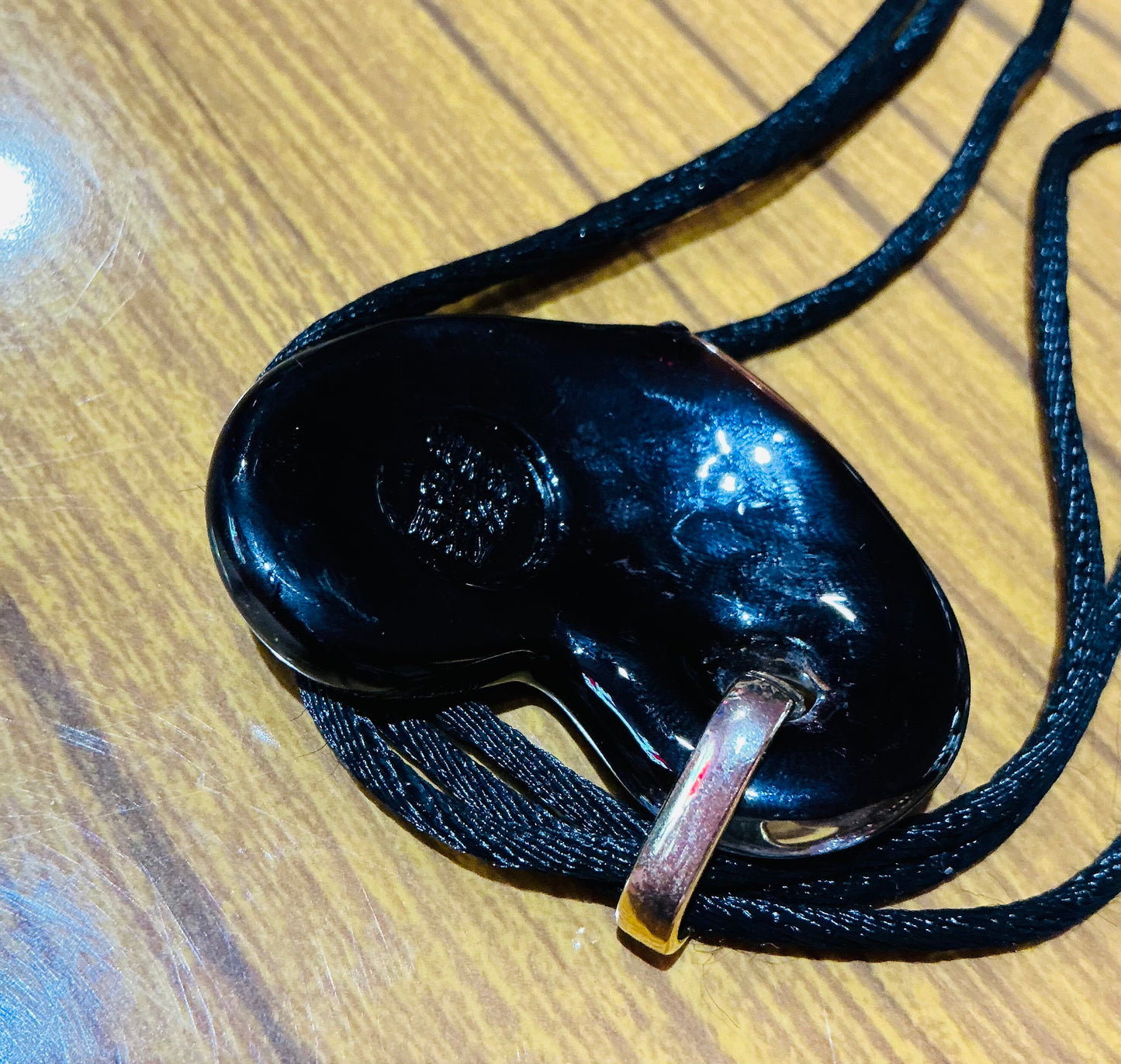 Black and Gold Murino Glass Pendant Necklace