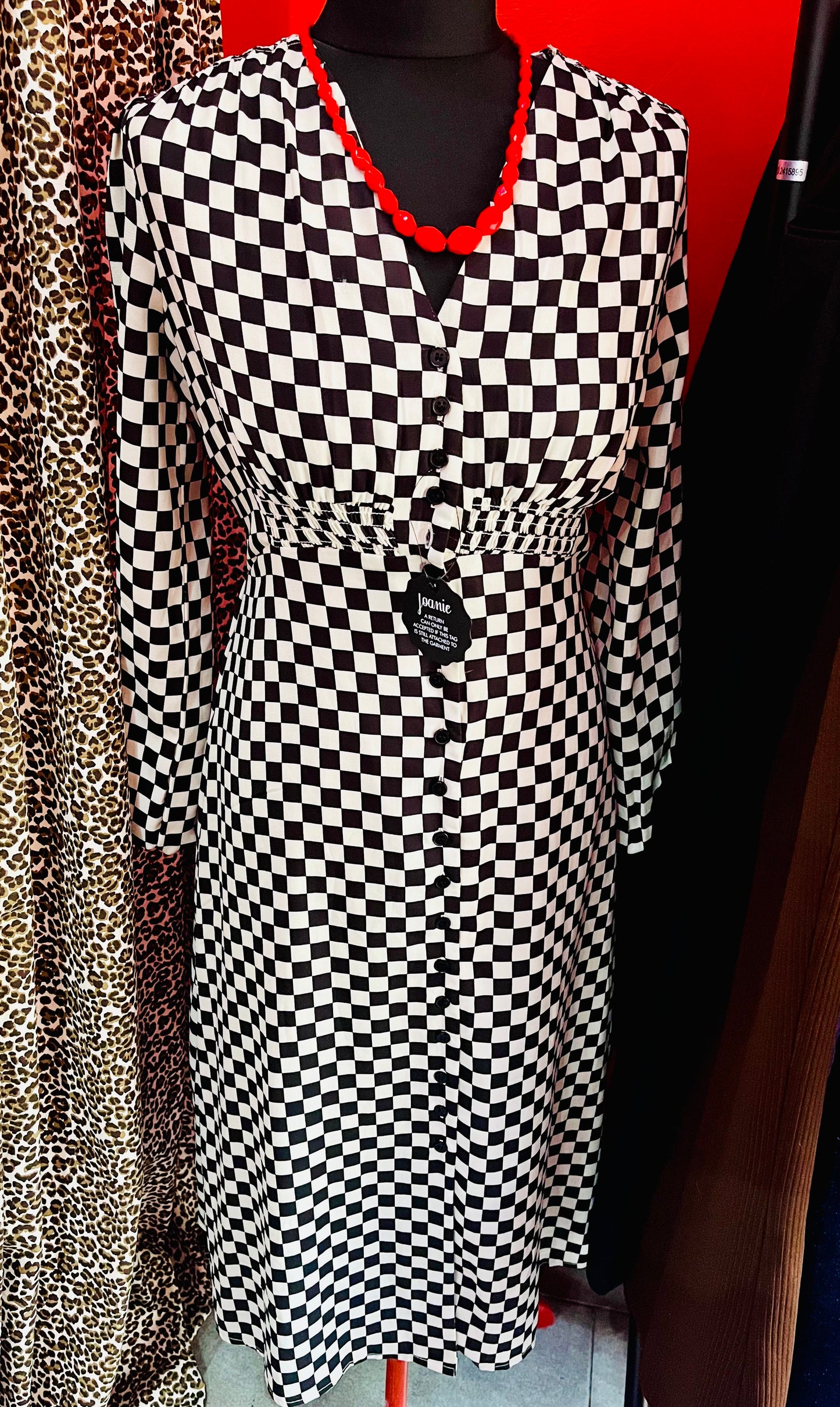 Black and White Checkerboard Joanie Dress