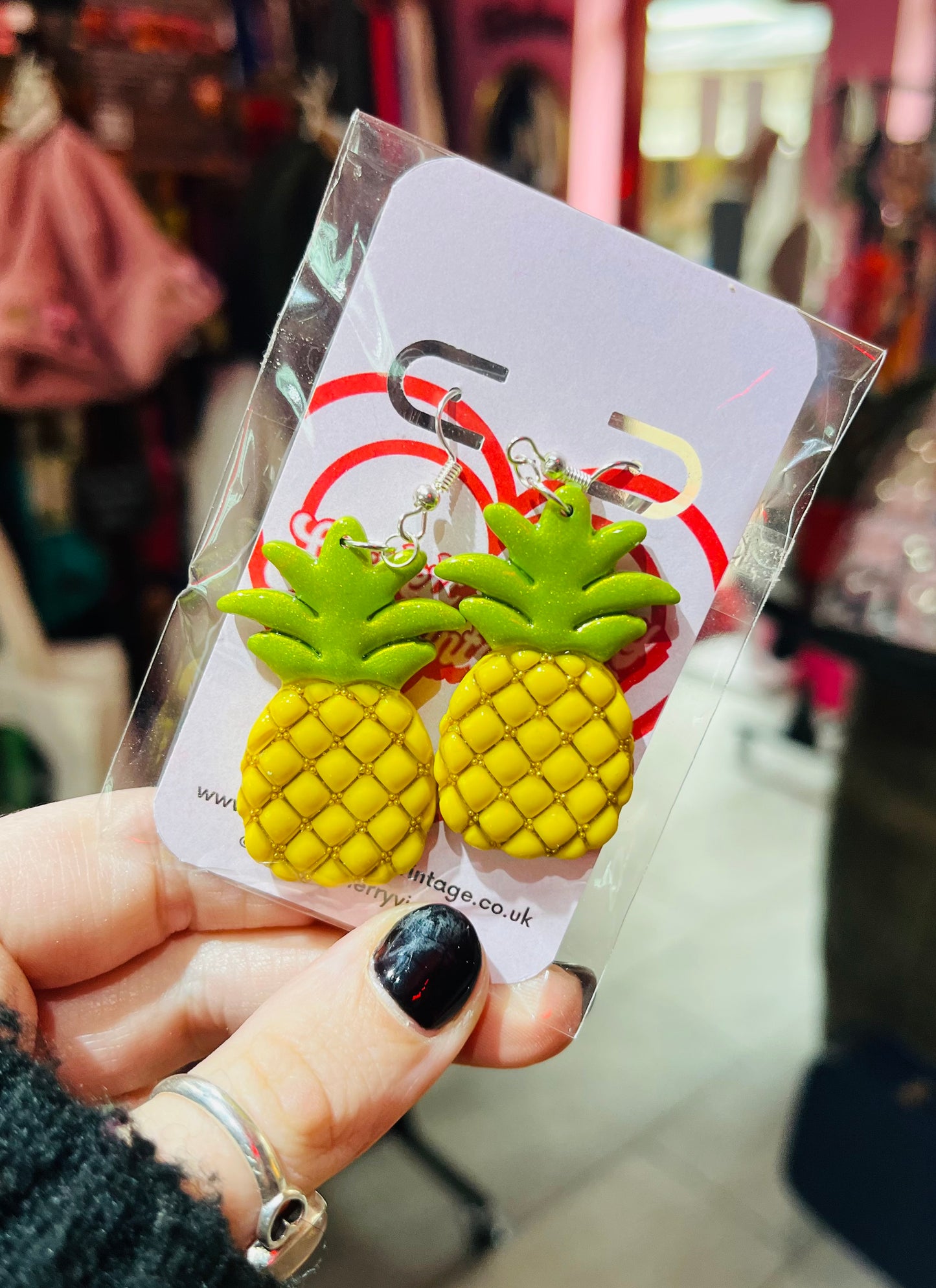 Handmade Statement Pineapples Clay Earrings