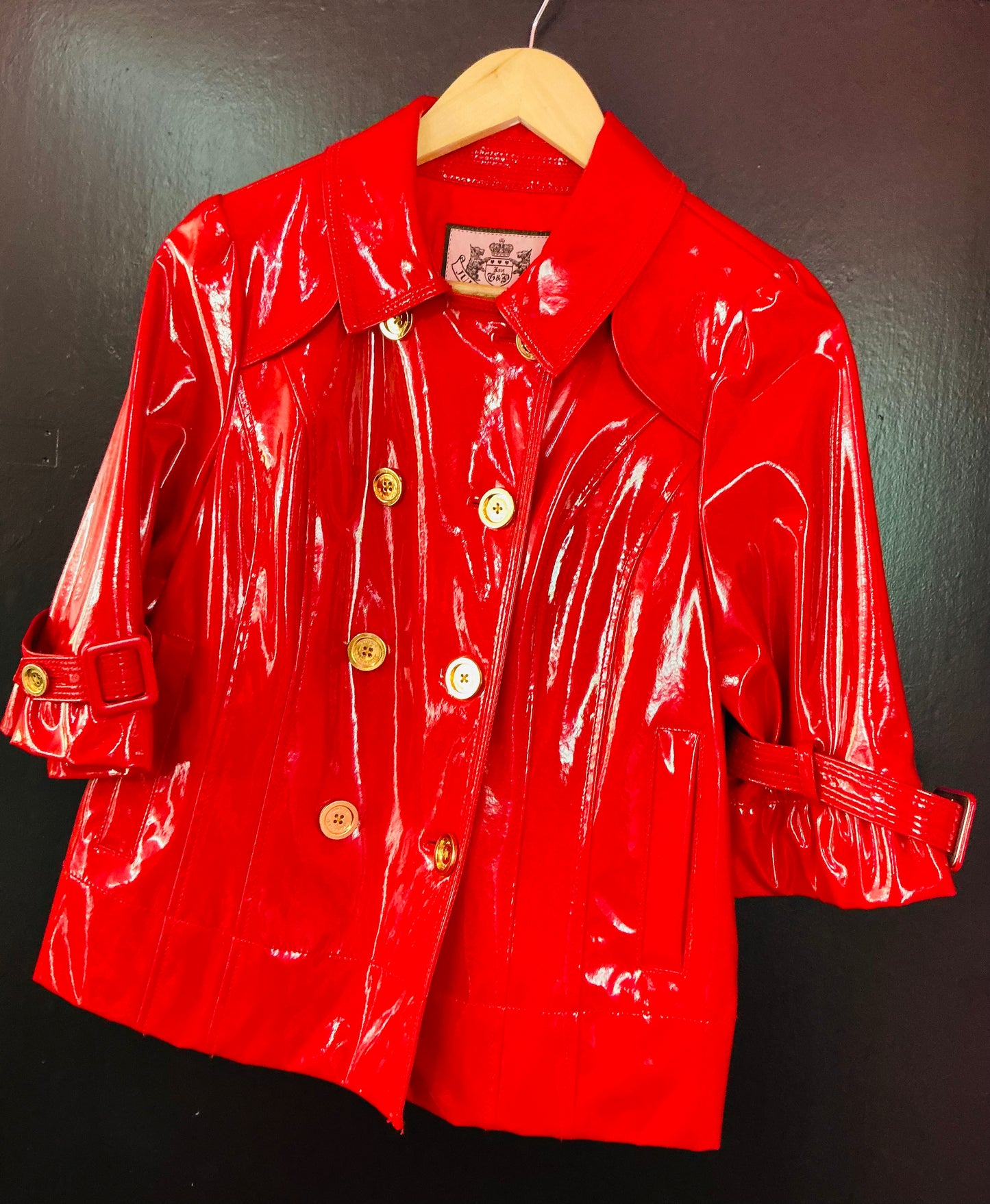 1990s Vintage Juicy Couture Red Patent Jacket