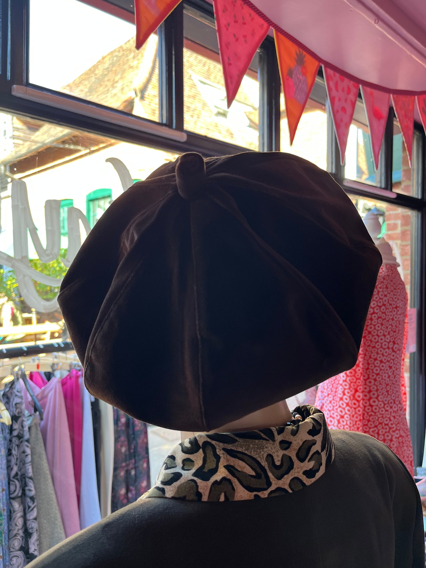 1980s Vintage Harrods Brown Suede Beret