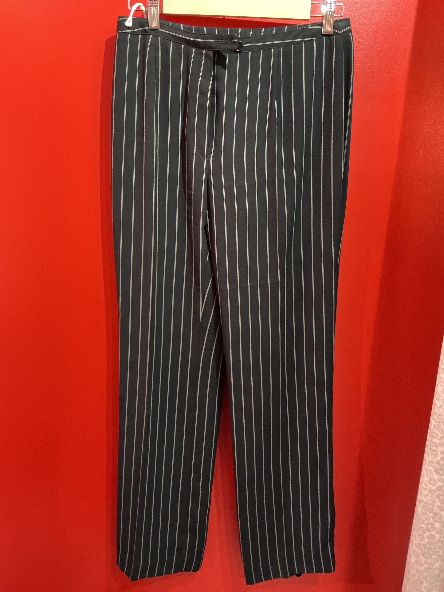 Black Pinstripe Smart Trousers