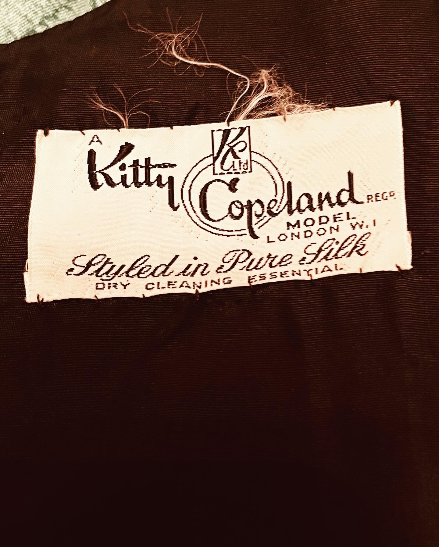 Original 1950s vintage Kitty Copeland Black Silk Dress