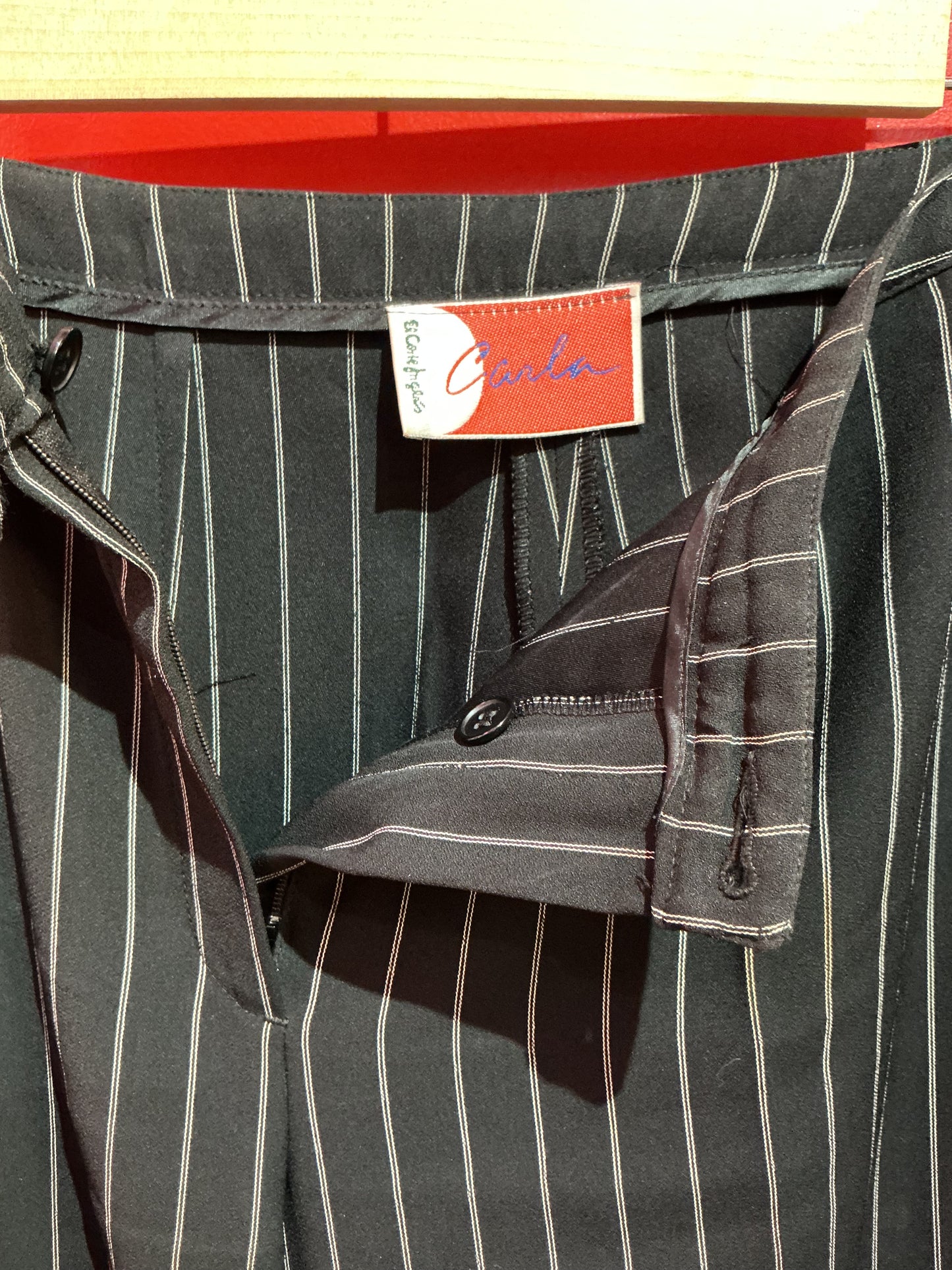 Black Pinstripe Smart Trousers