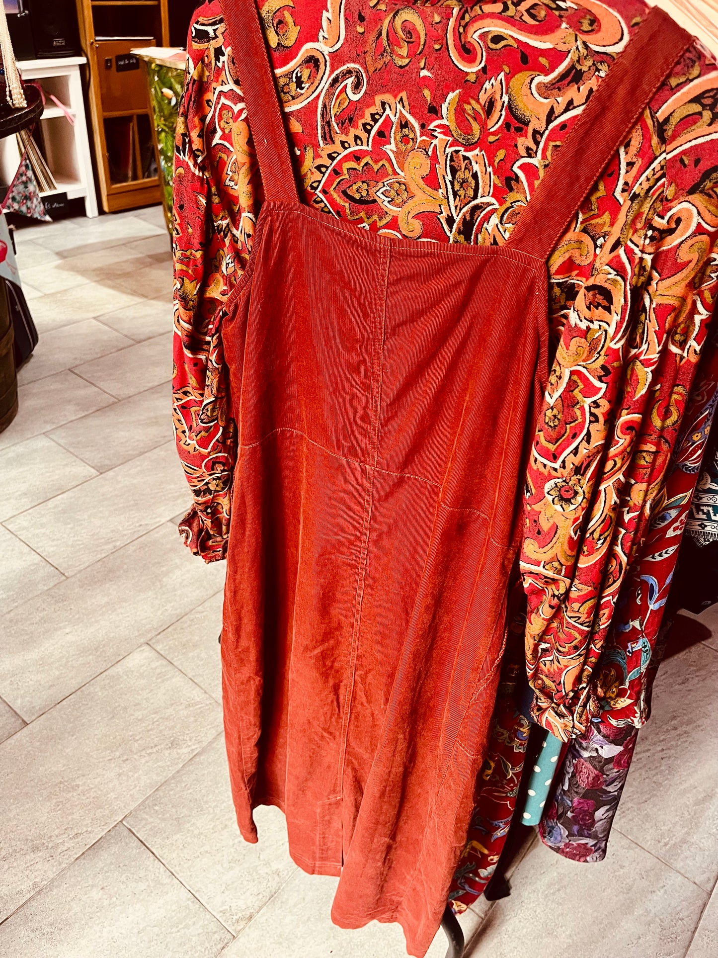 Seasalt Cornwall Burnt Orange Corduroy Dress Size 12