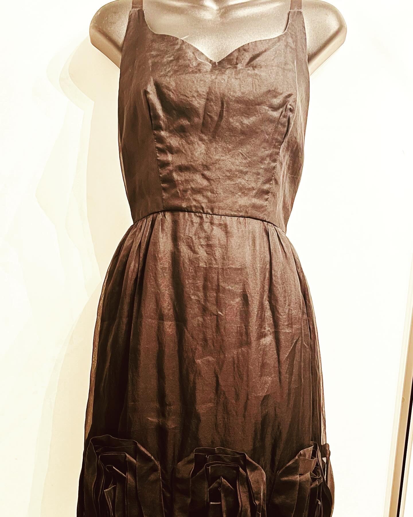Original 1950s vintage Kitty Copeland Black Silk Dress