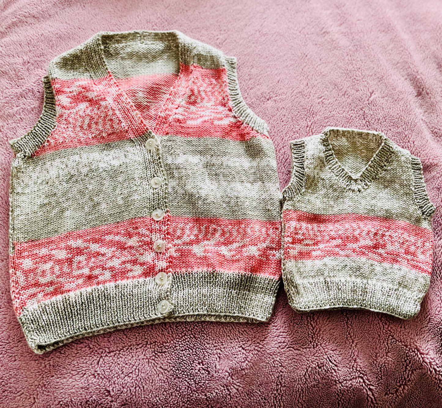 Mini me Matching Hand Knitted Vest