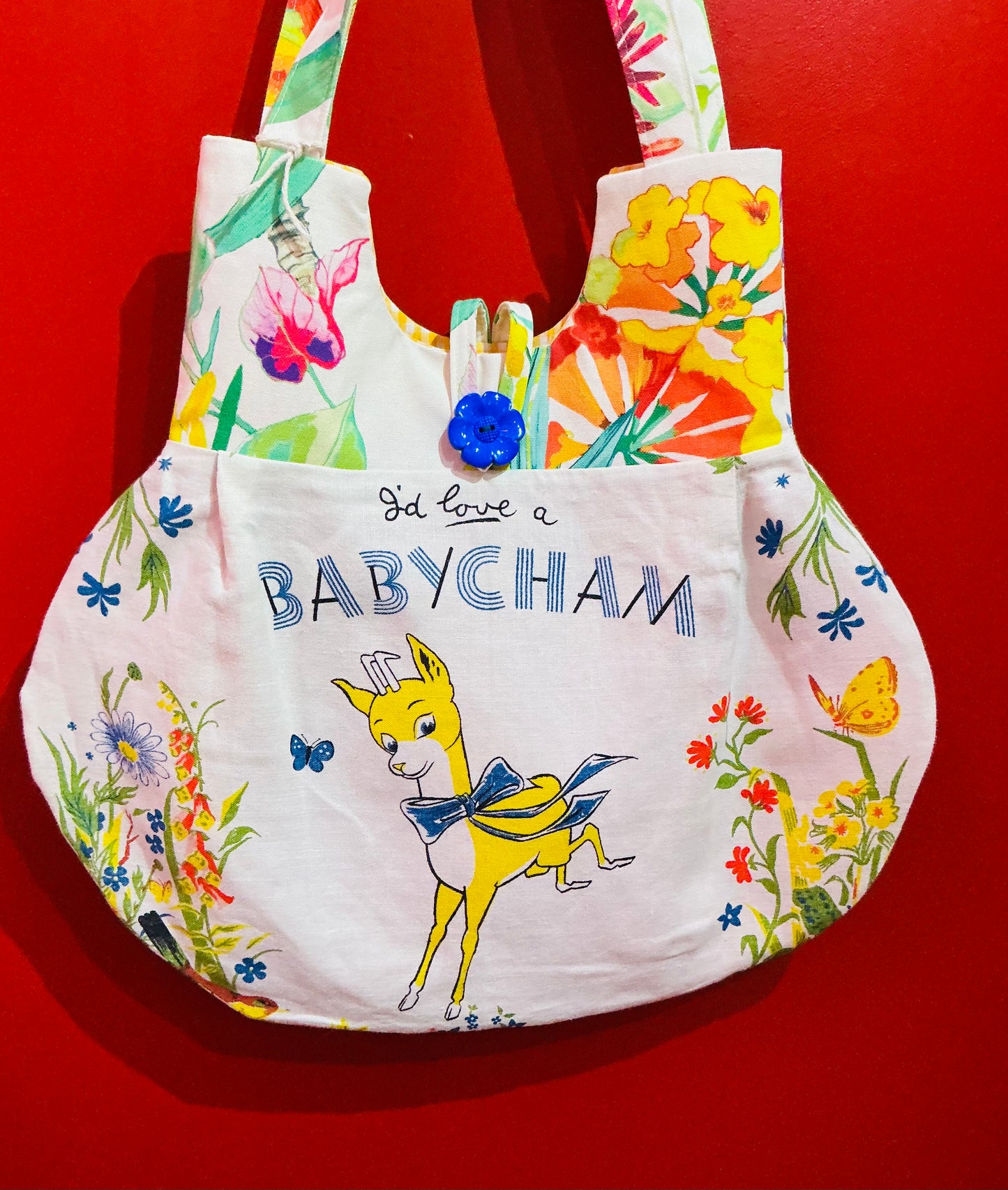 Handmade “I’d Love a Babycham” Handbag