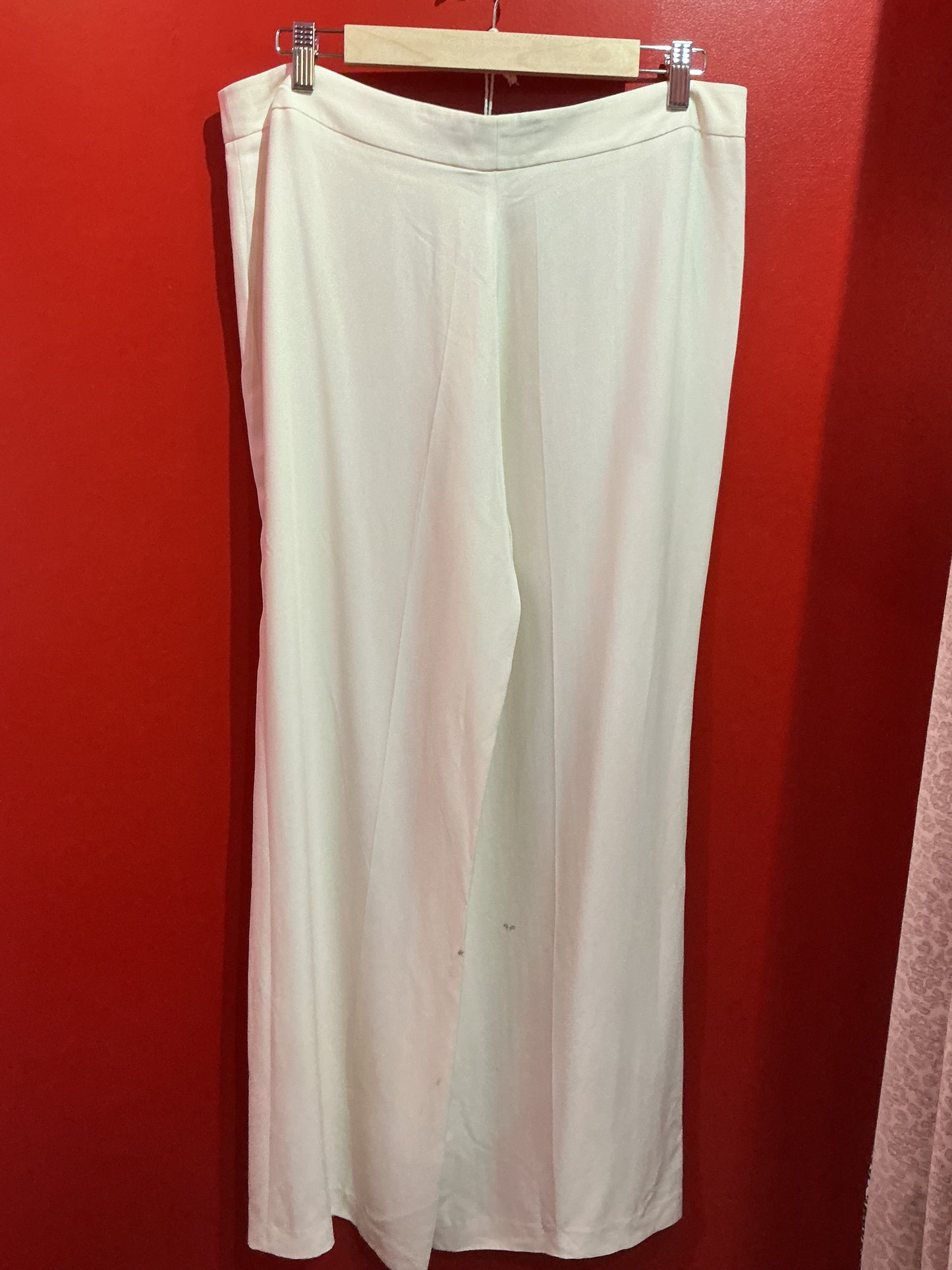 Renato Nucci Cream Silk Wide Leg Trousers