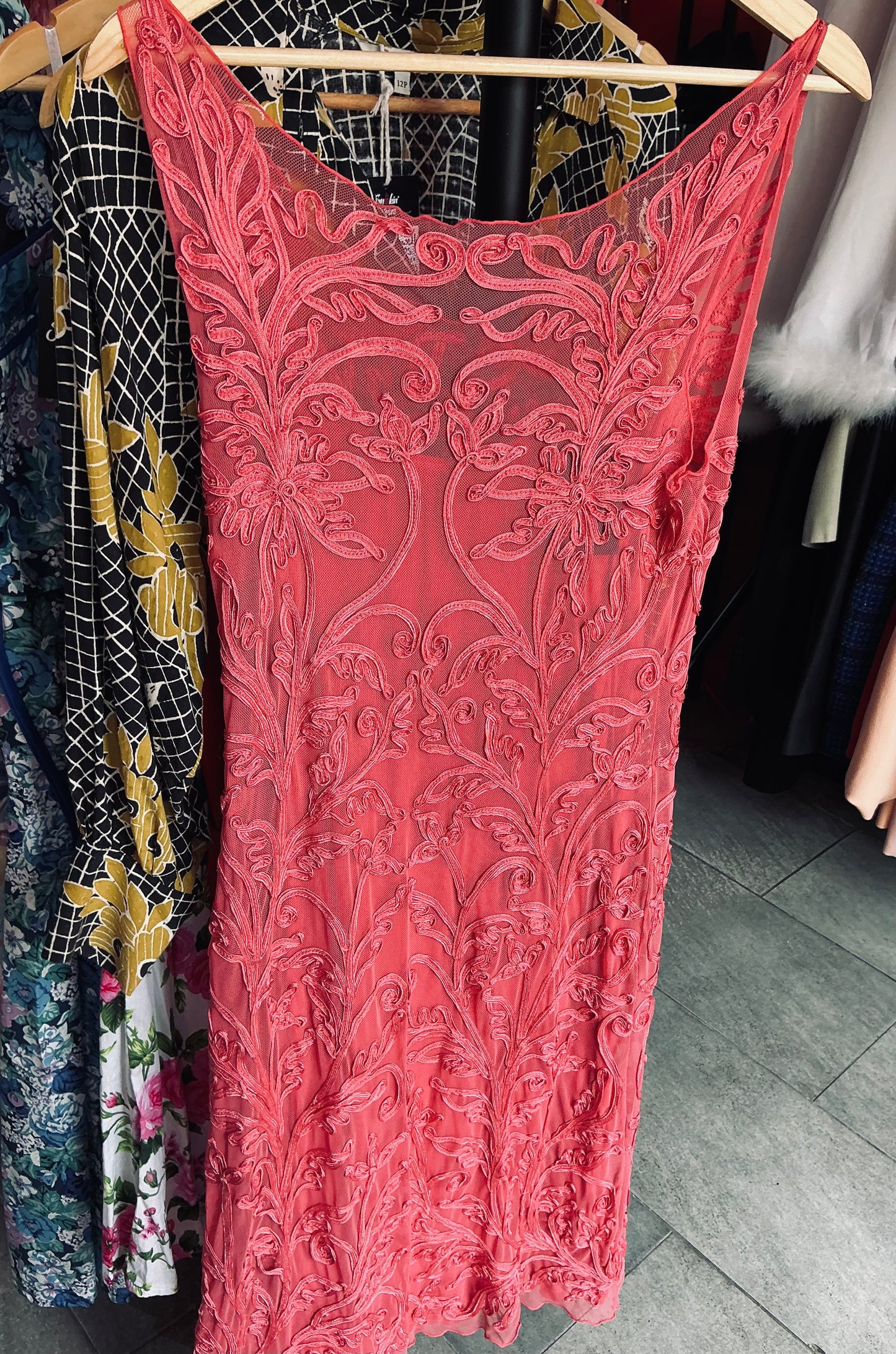 1990s Vintage Phase Eight Dusky Pink Party Dress