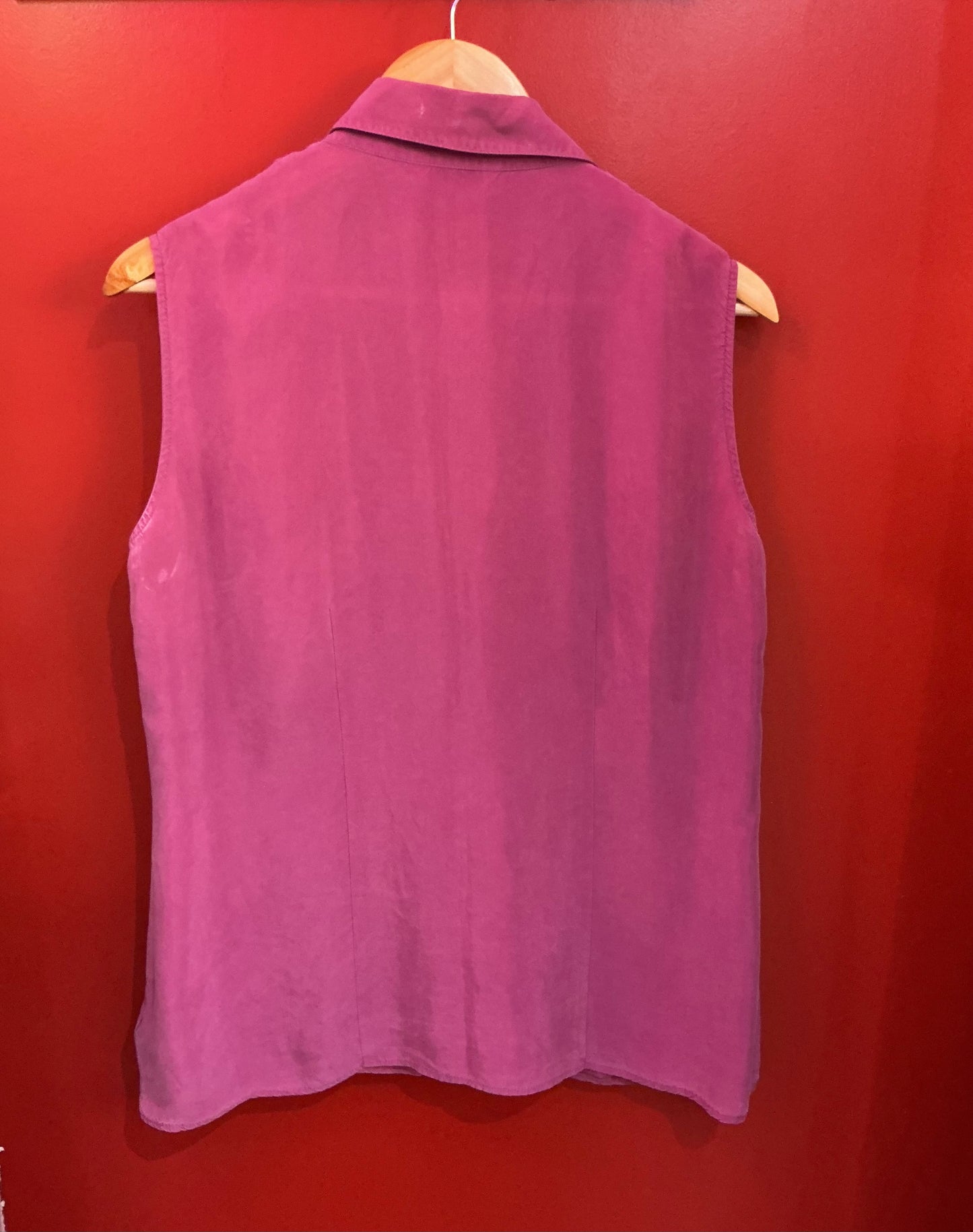 1980s Vintage Magenta Pink St Michael Sleeveless Shirt