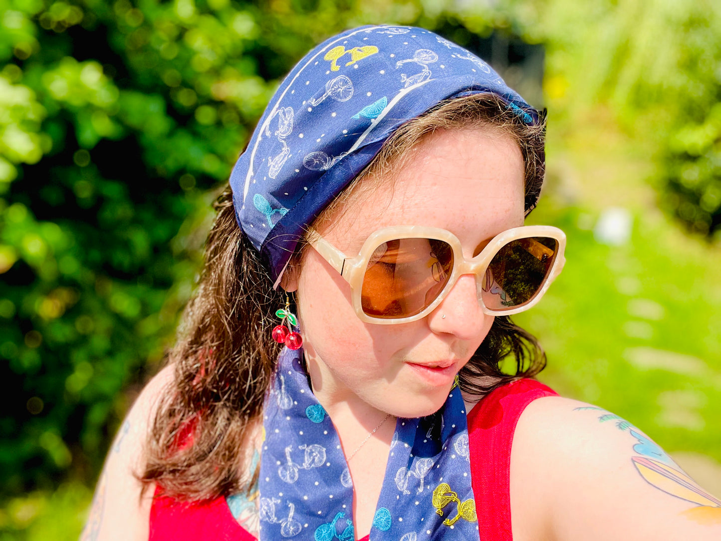 Laura Ashley Cambridge Bikes Silk Headscarf