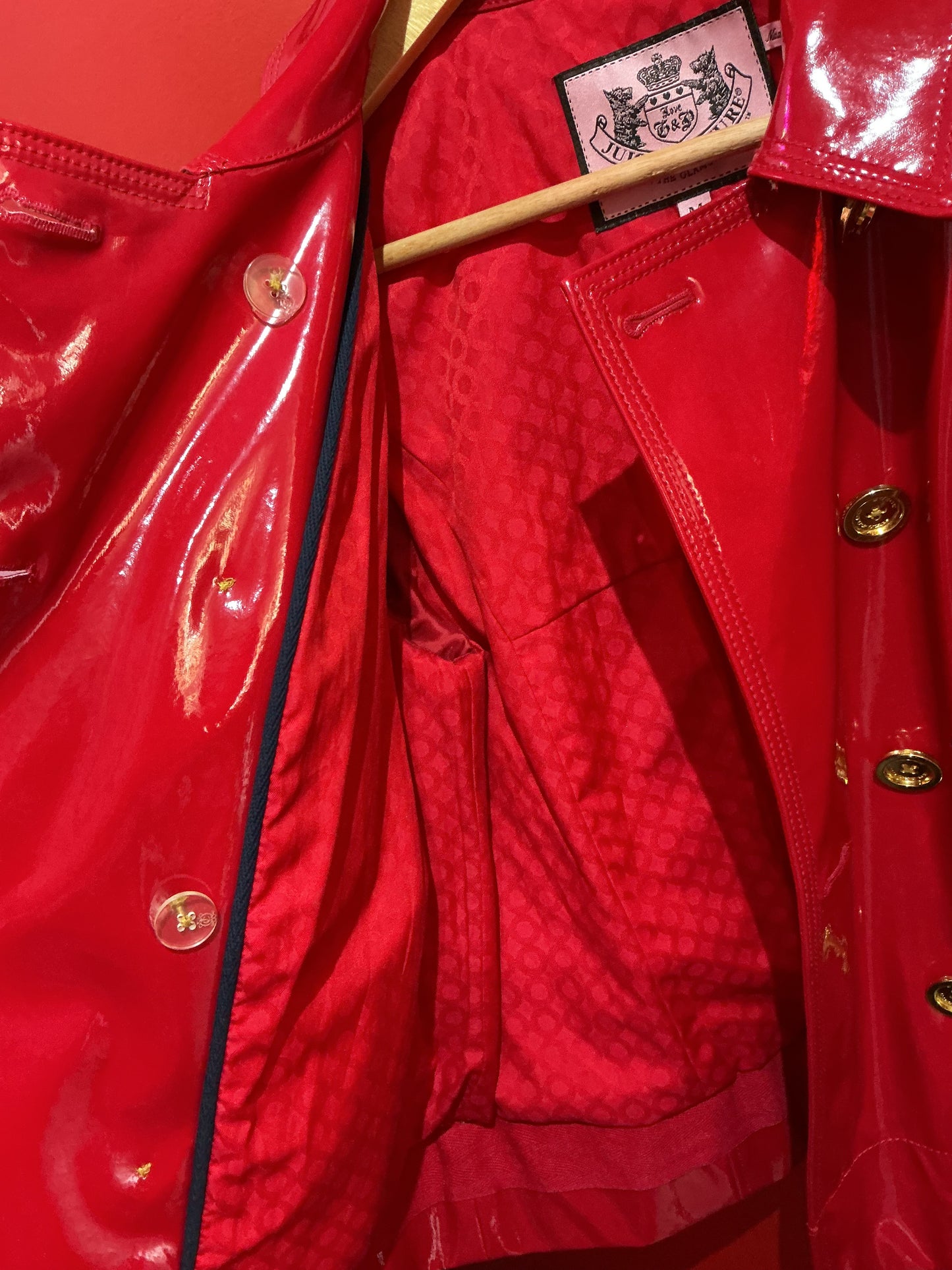 1990s Vintage Juicy Couture Red Patent Jacket