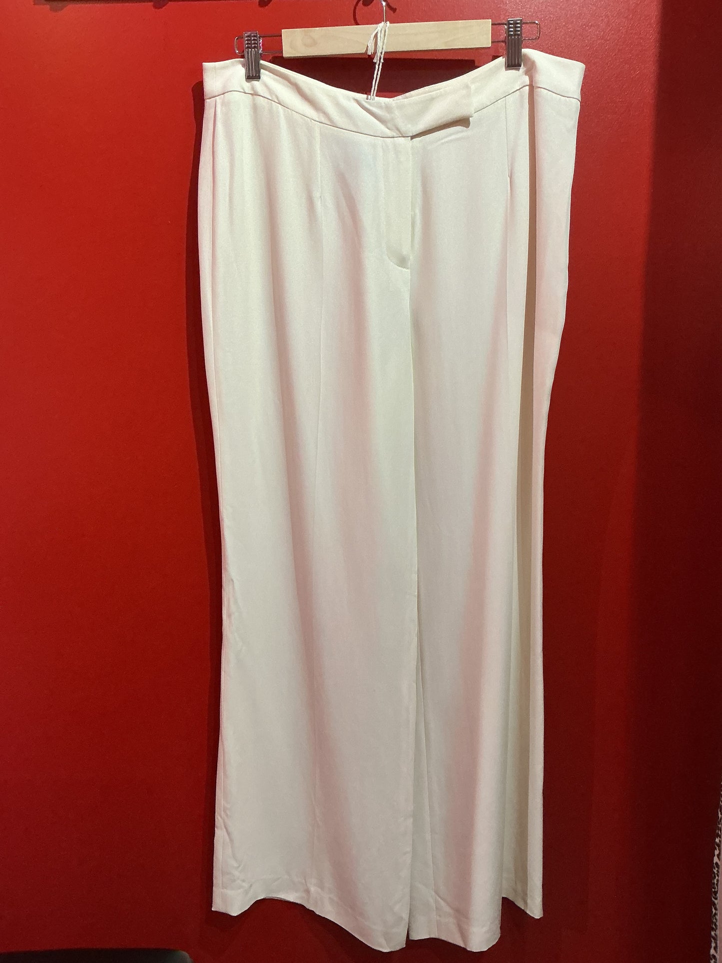 Renato Nucci Cream Silk Wide Leg Trousers
