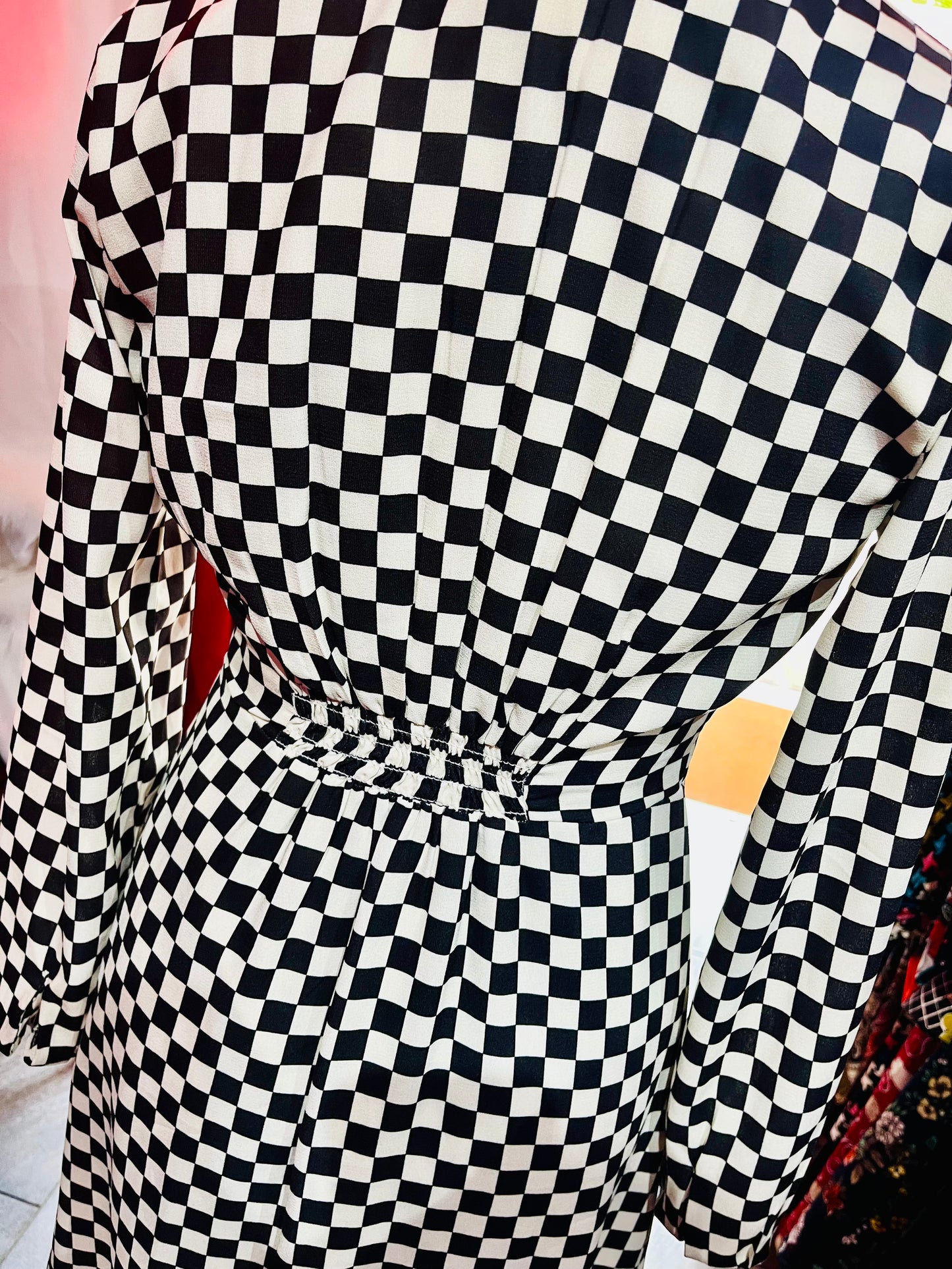Black and White Checkerboard Joanie Dress