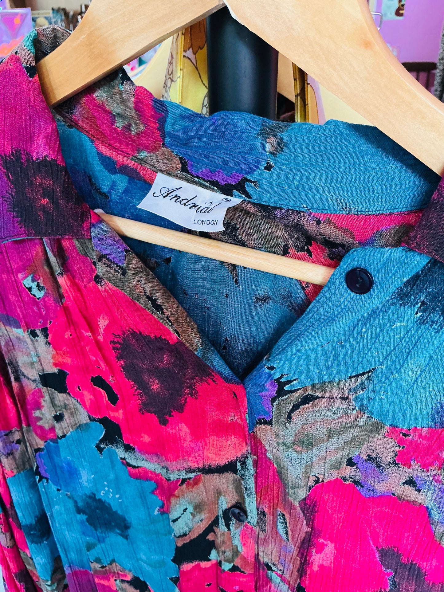 1990s Vintage Multicoloured Patterned Shirt
