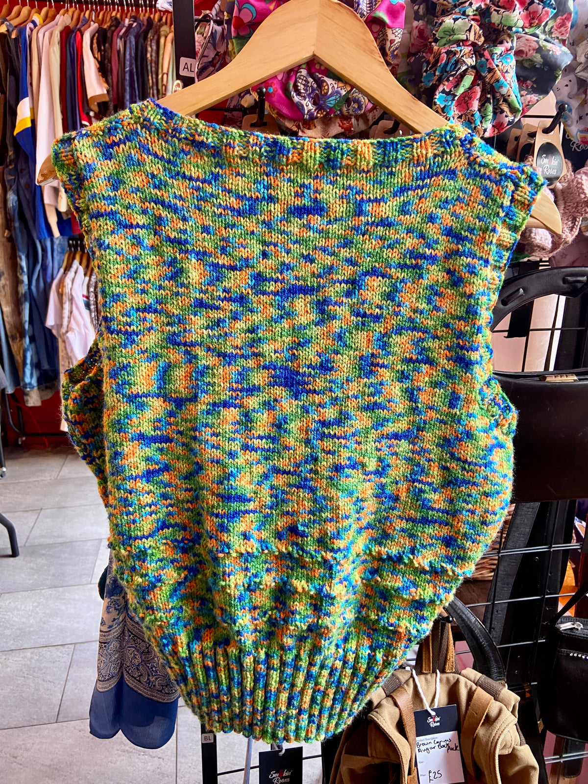 Hand Knit Sweater Vest from 1970s Pattern
