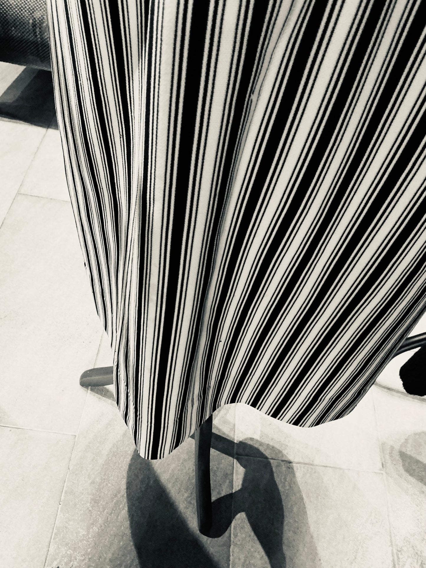 1980s Vintage C&A Black and White Striped Dress