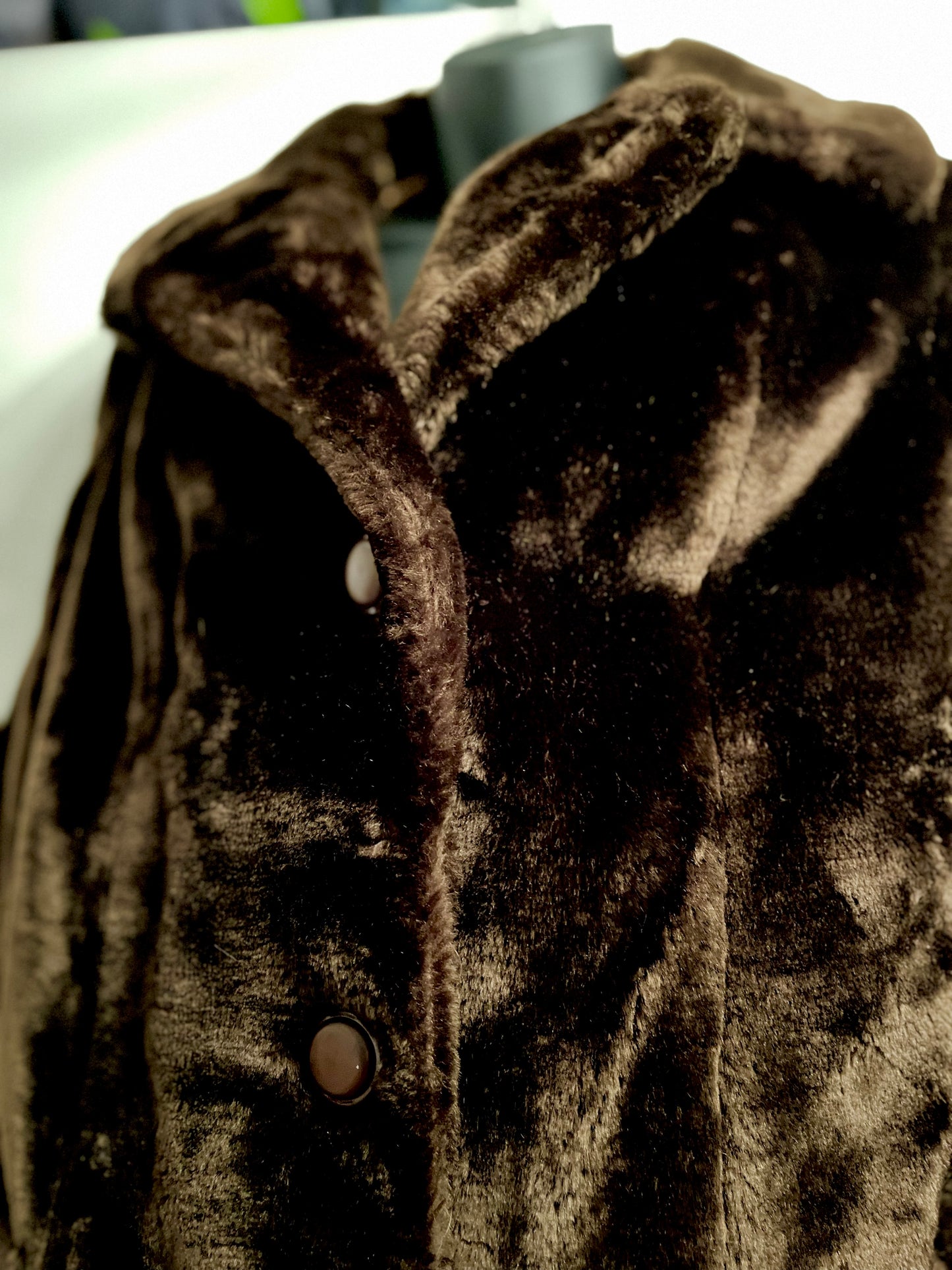Original 1980s Vintage Faux Fur Coat