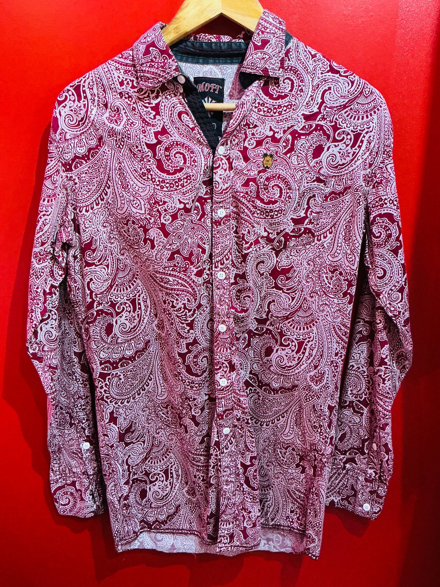 Burgundy Paisley 70s Shirt