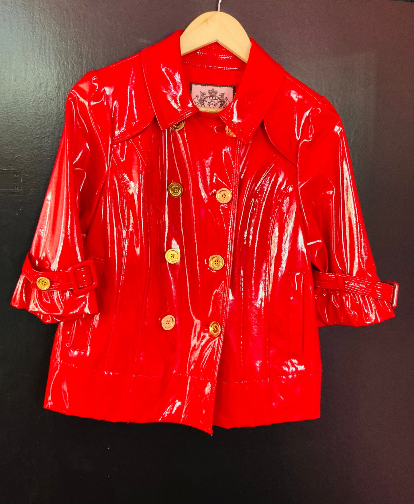 1990s Vintage Juicy Couture Red Patent Jacket