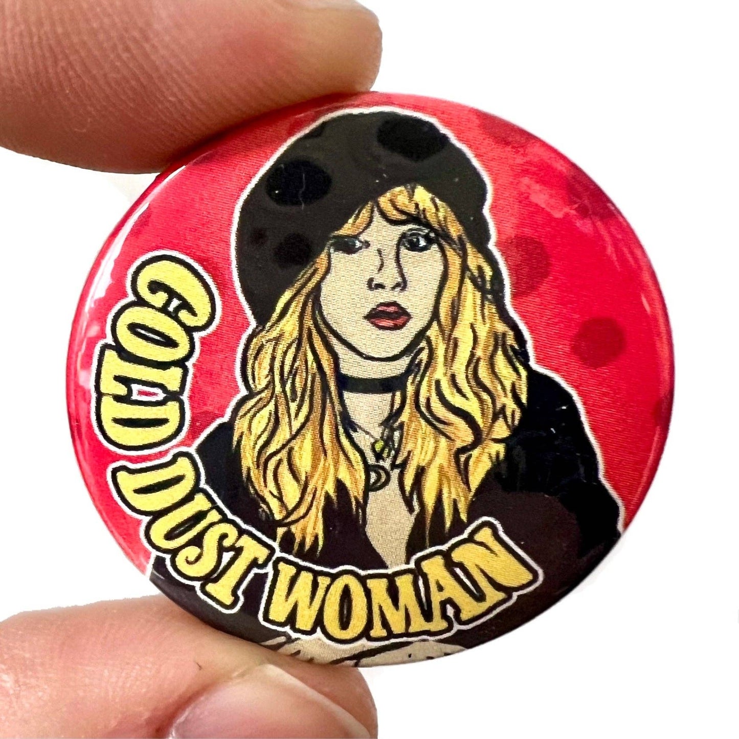 1970s Stevie Inspired Button Pin Badge