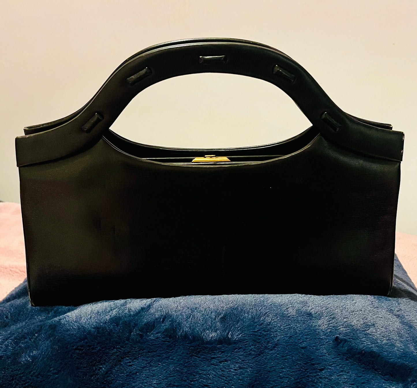 Black and Red Leather Vintage Handbag