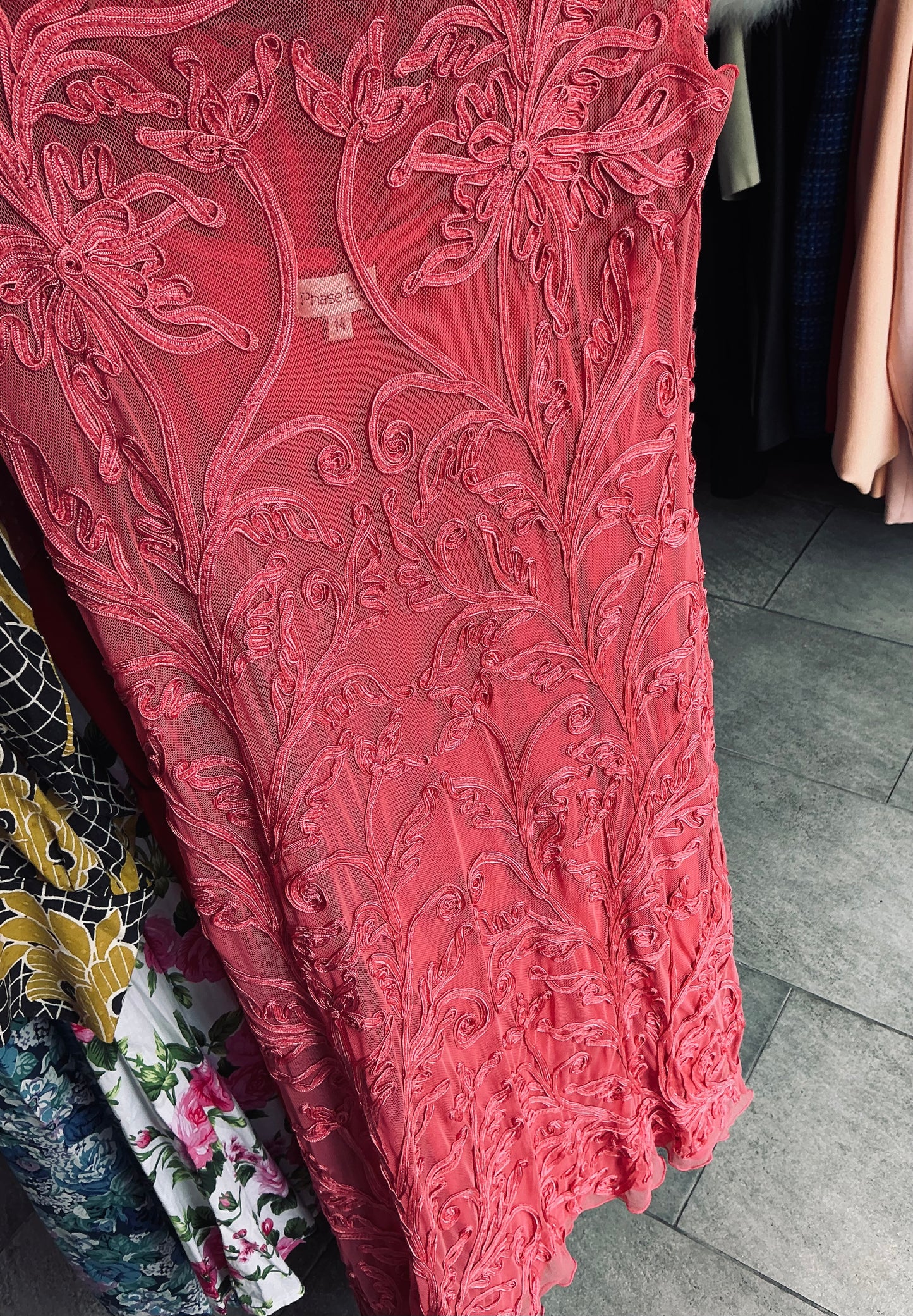 1990s Vintage Phase Eight Dusky Pink Party Dress