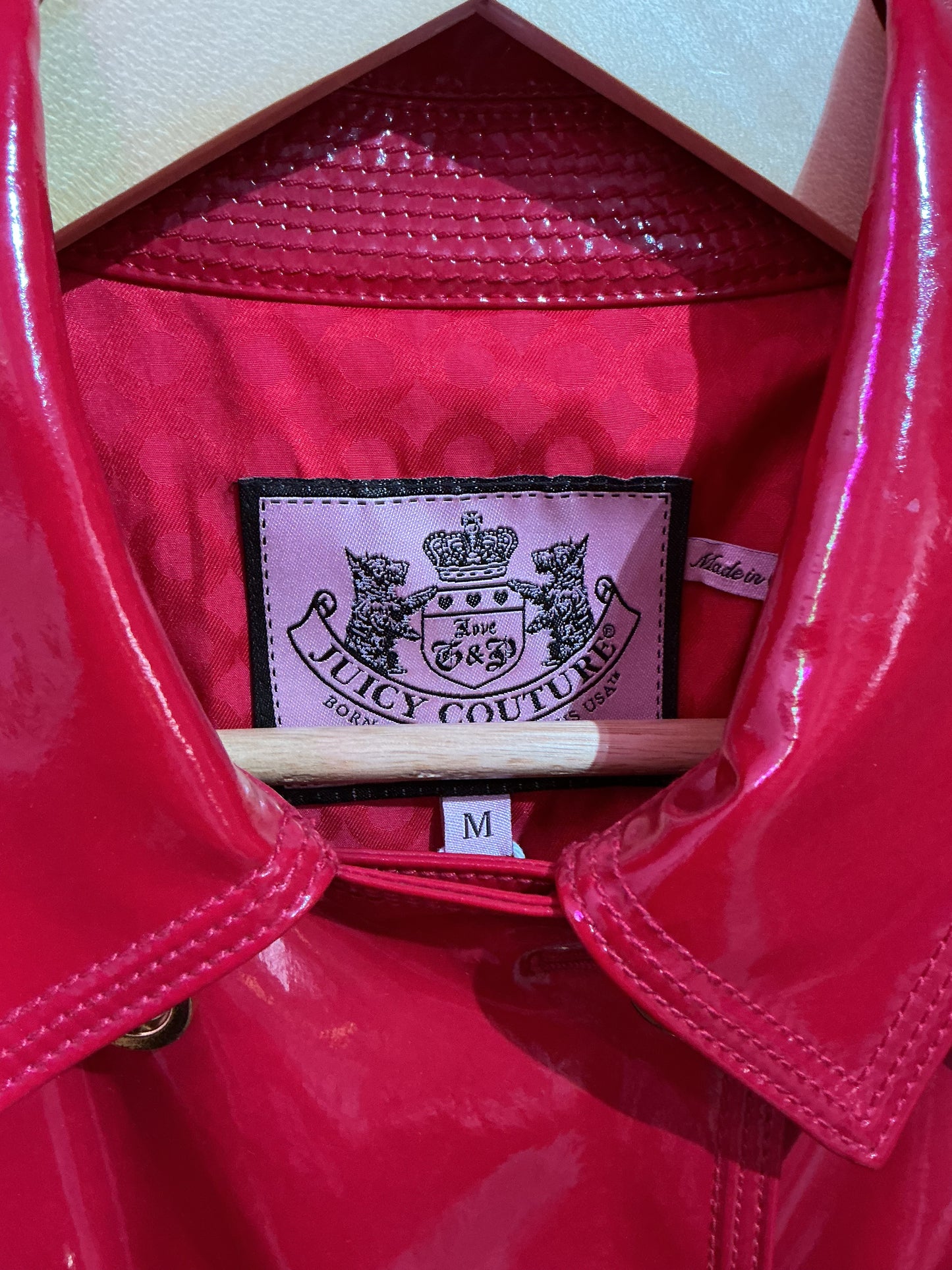 1990s Vintage Juicy Couture Red Patent Jacket