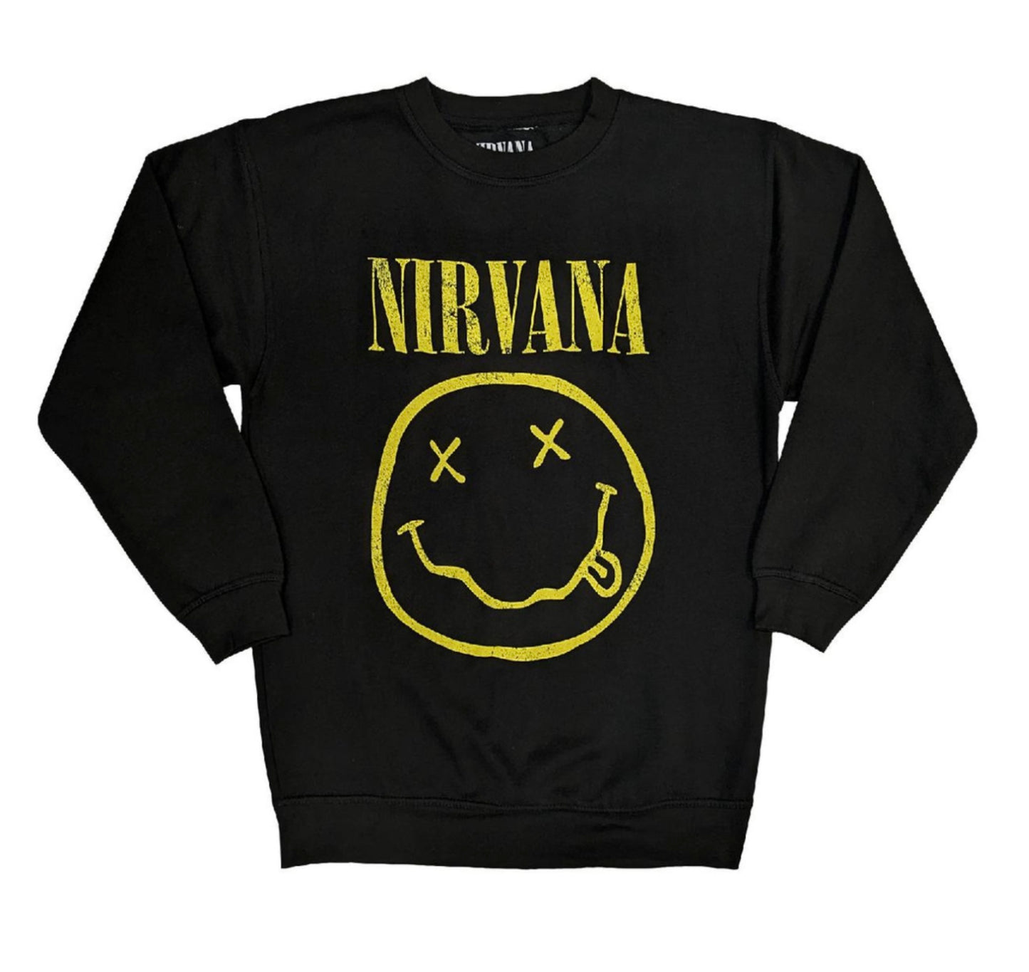 Nirvana Yellow Happy Face Band Sweatshirt