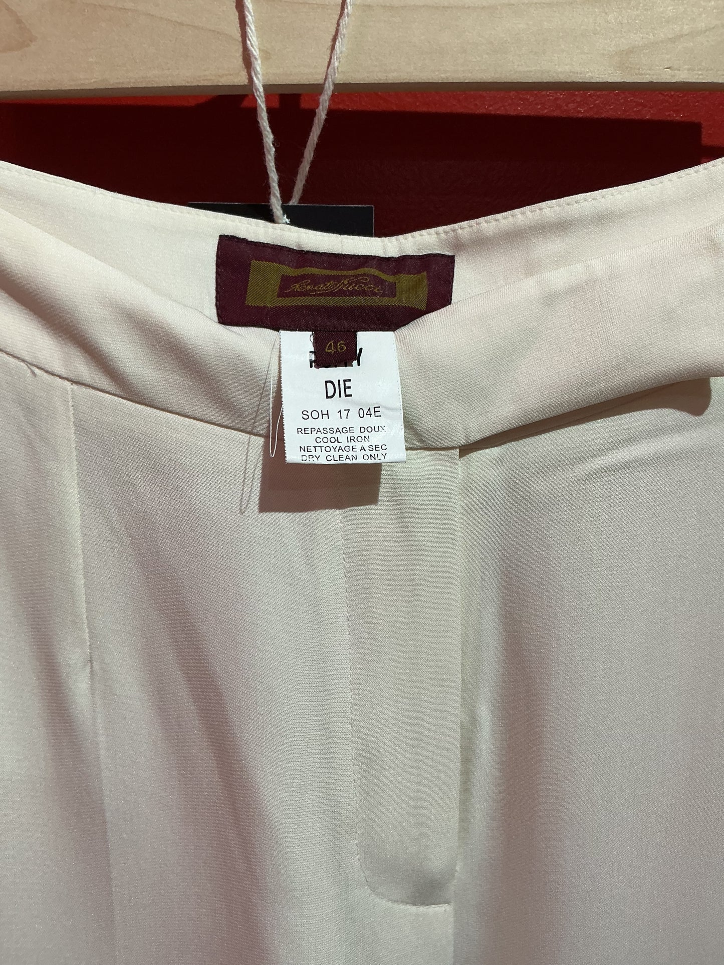 Renato Nucci Cream Silk Wide Leg Trousers