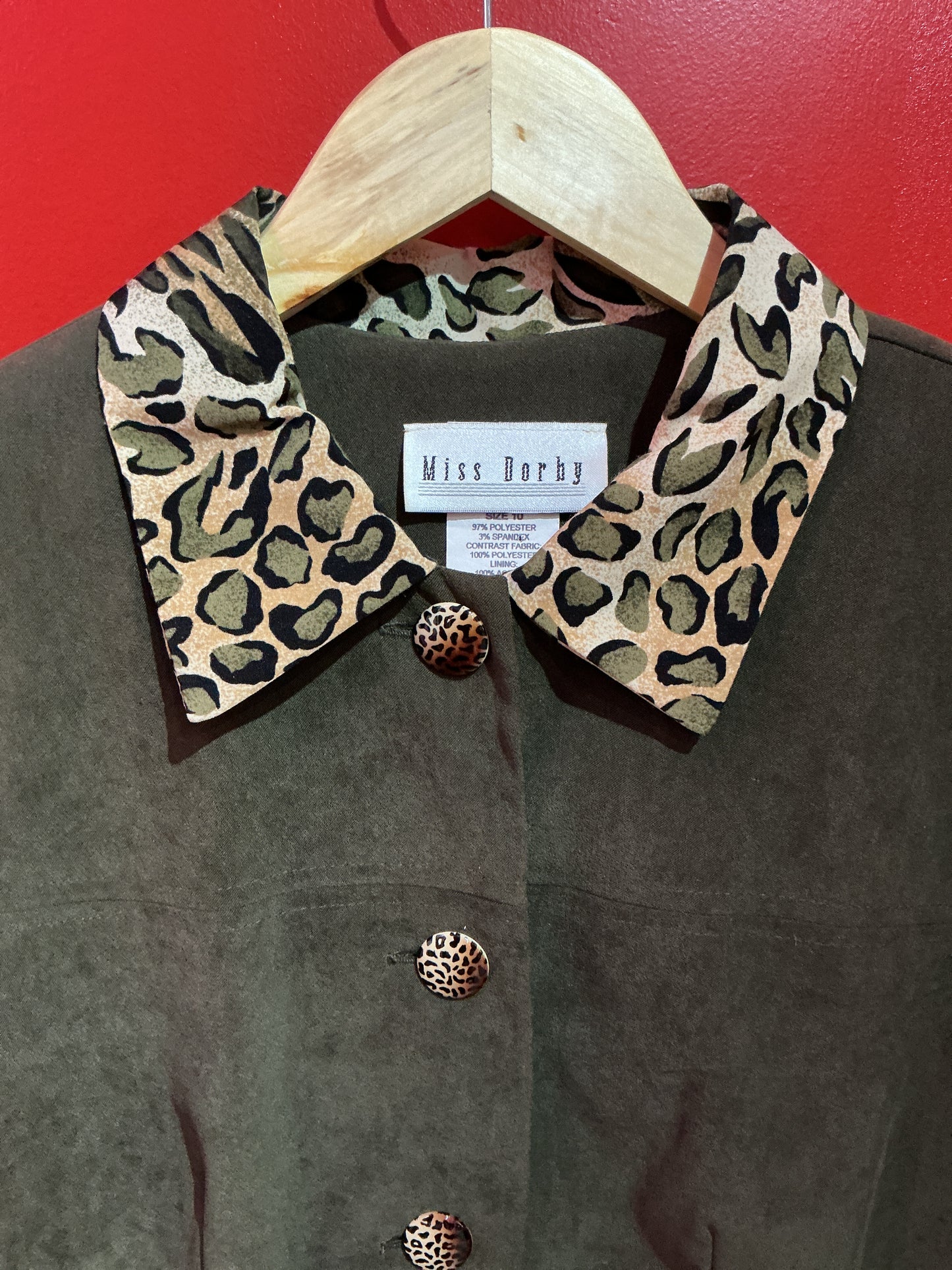 1960s Miss Dorby Green & Leopard Blazer & Trousers Set