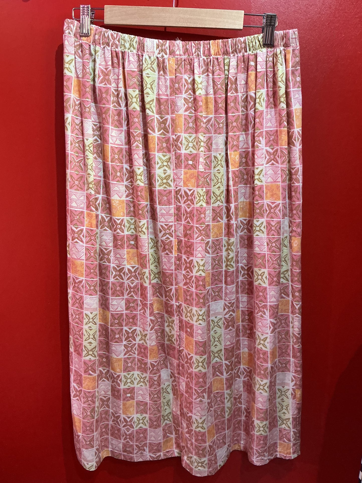 1960s Vintage Miss Jenny Pink Pattern Skirt