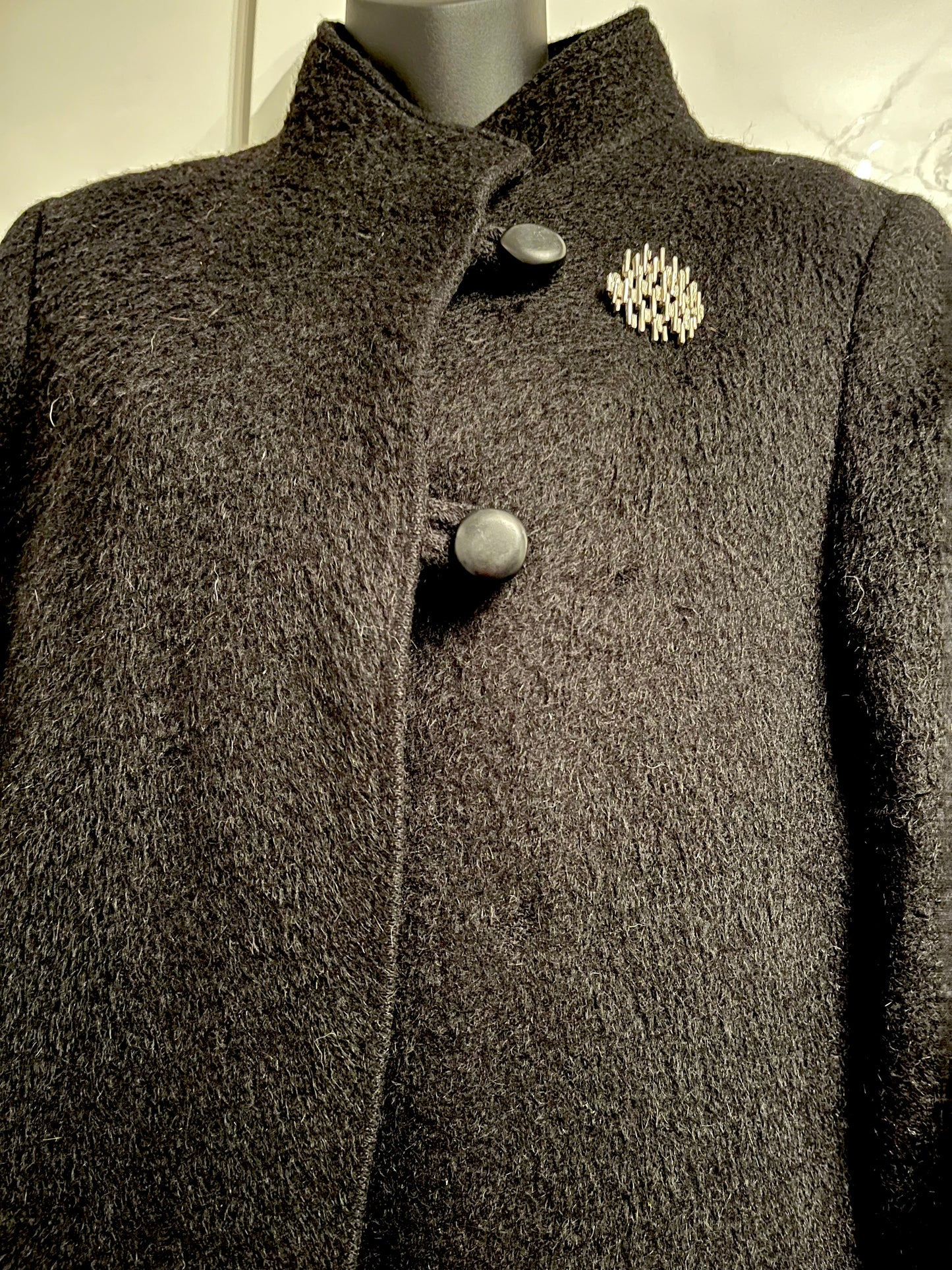 Black Wool Long Over Coat